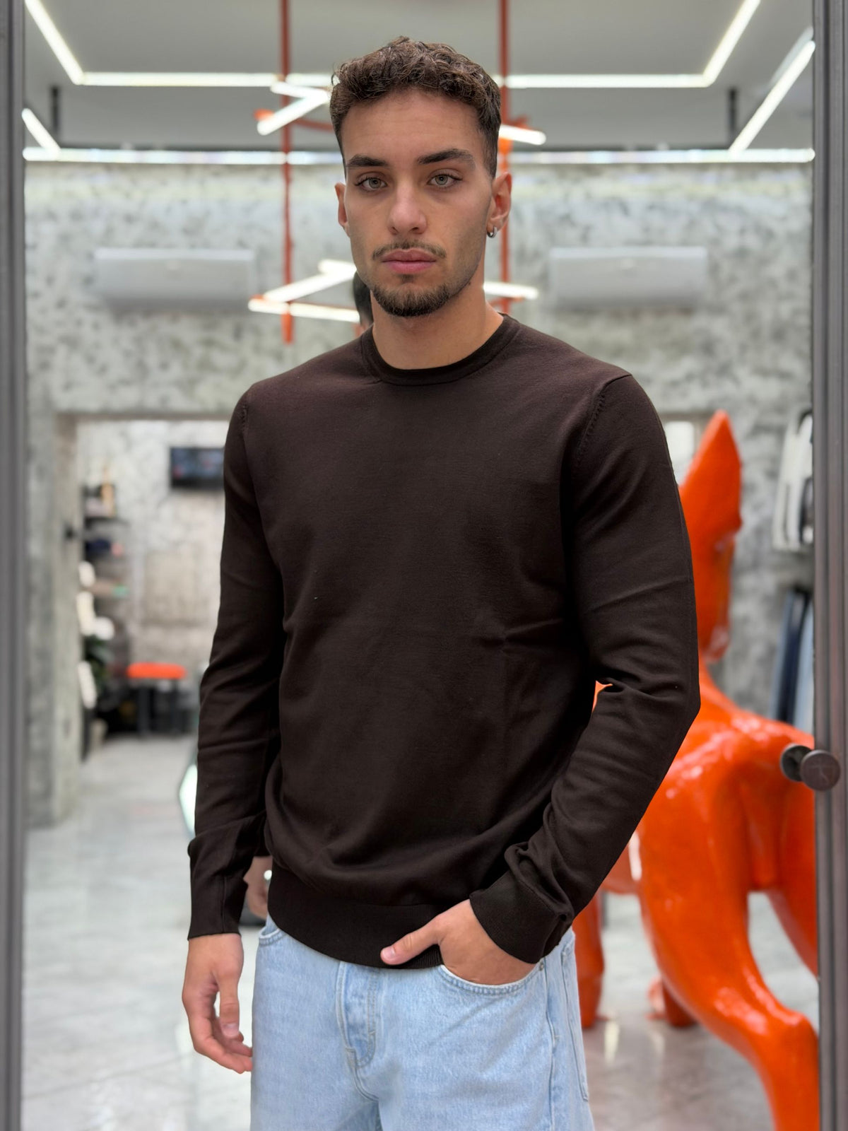 MAGLIA GIROCOLLO FINEZZA 12 IN MORBIDA VISCOSA - SLIM FIT MK20010-26.MOR