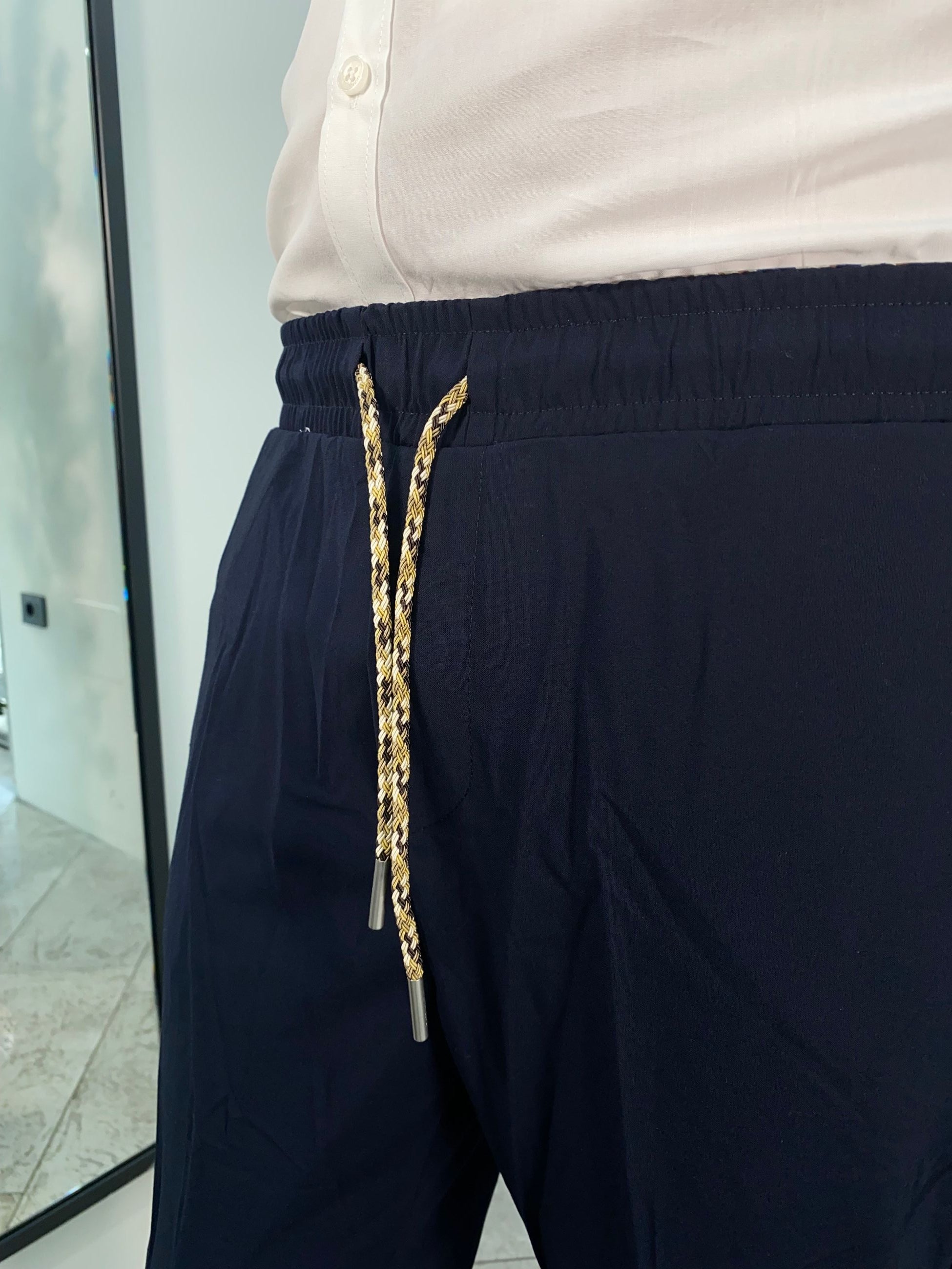 PANTALACCIO TASCA AMERICA IN MORBIDA E LEGGERA VISCOSA - REGULAR FIT GL003BD-S25.BLU