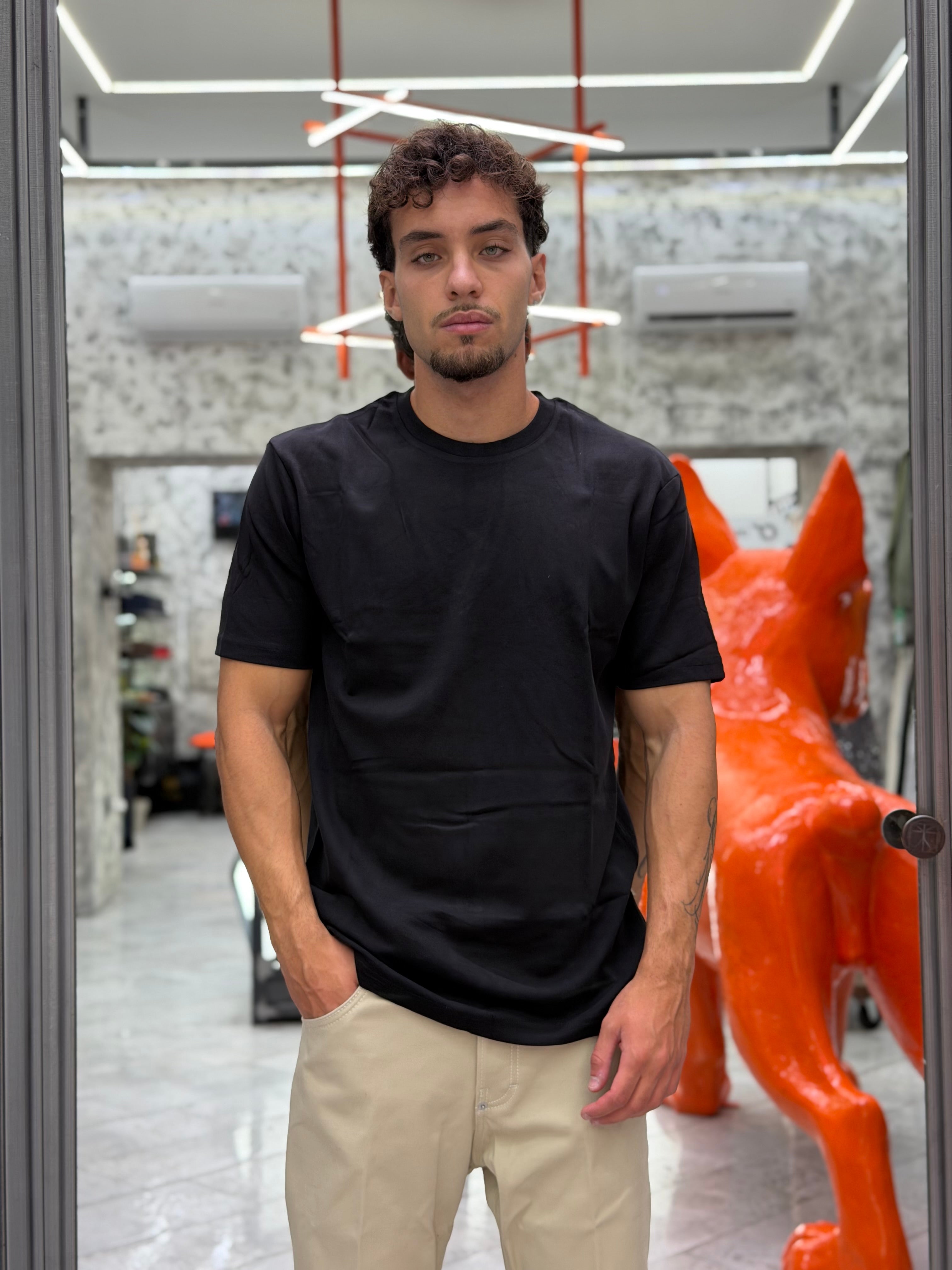T-SHIRT BASIC IN TESSUTO PREMIUM COTONE/MODAL - COMFORT FIT GL505L.NER