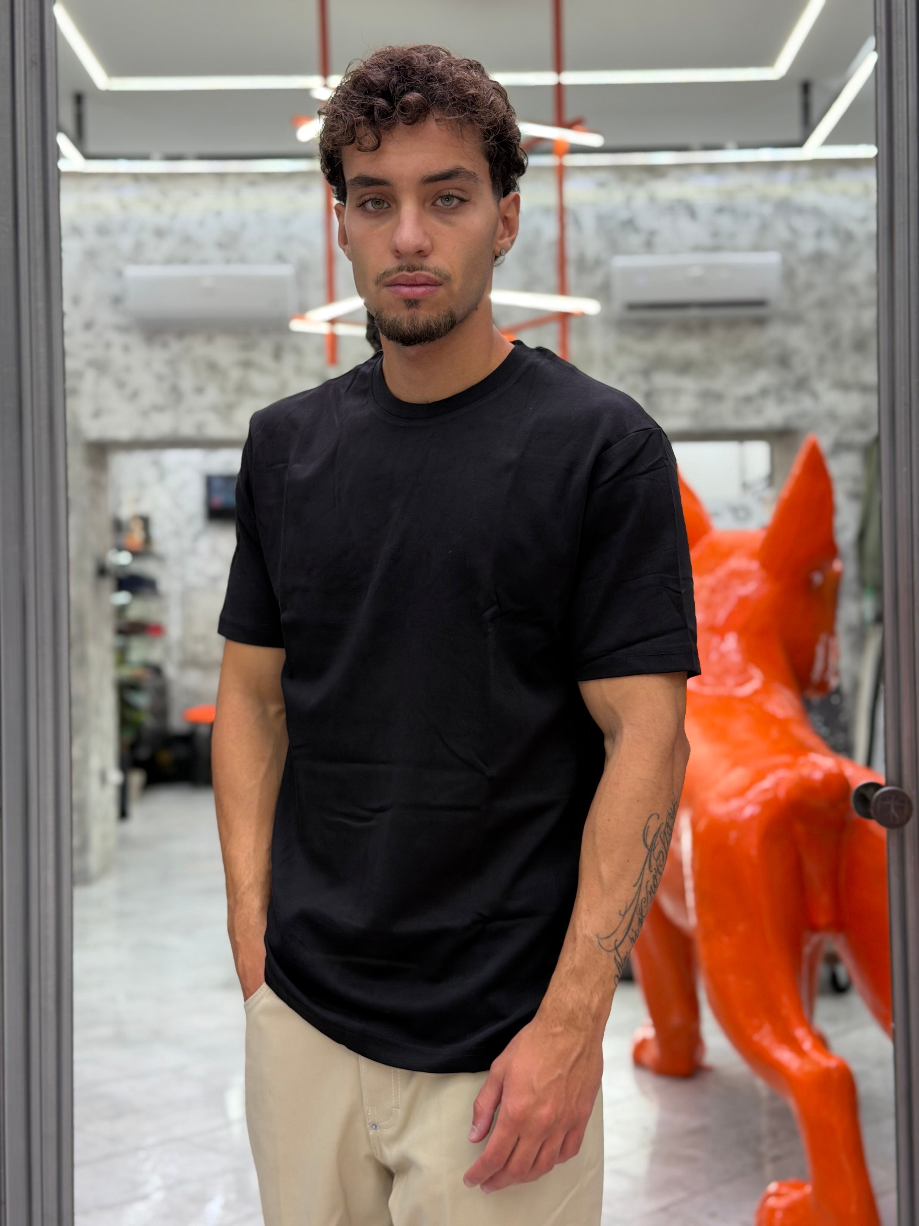T-SHIRT BASIC IN TESSUTO PREMIUM COTONE/MODAL - COMFORT FIT GL505L.NER
