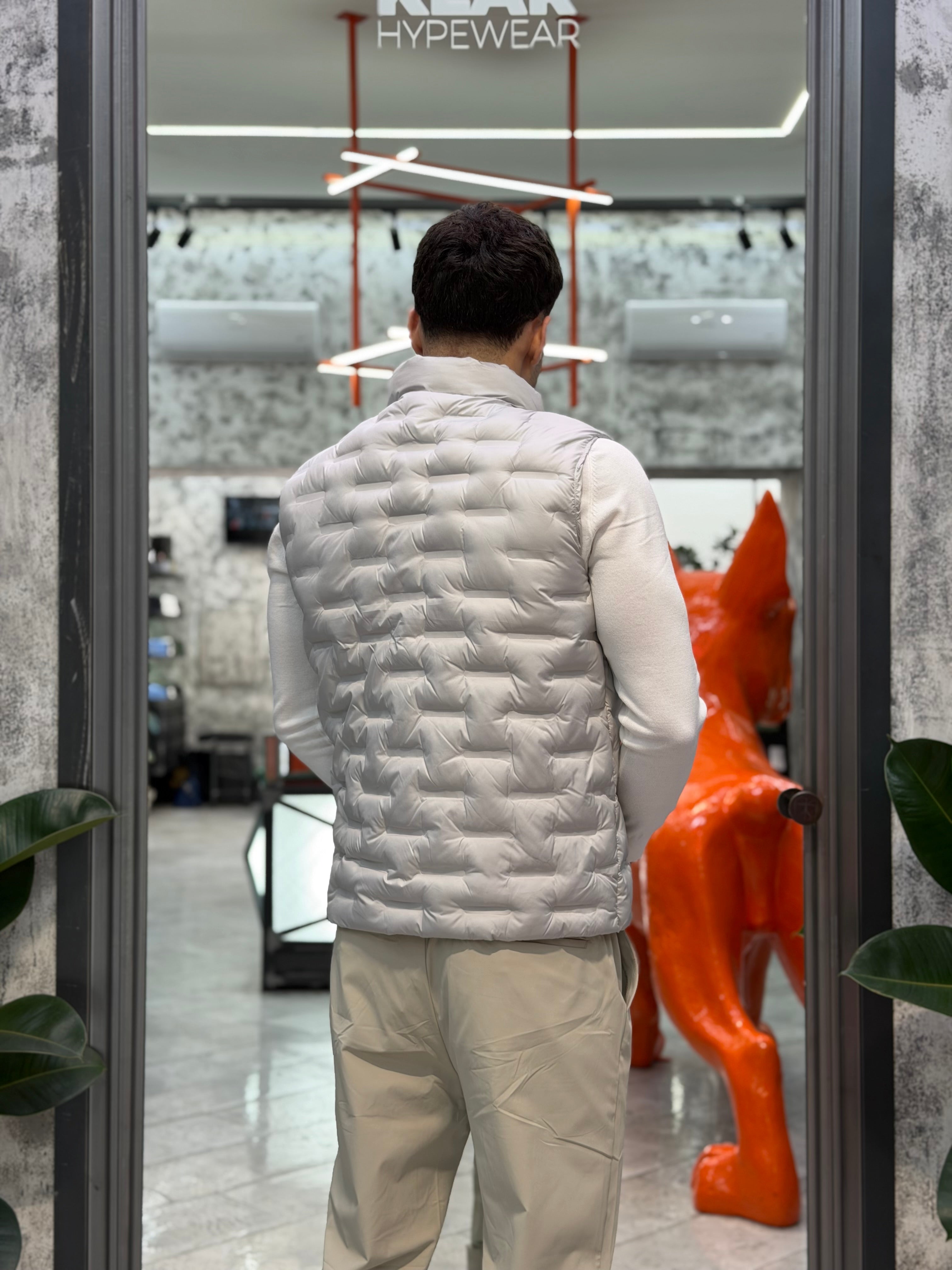 GIUBBINO SMANICATO LUPETTO TRAPUNTATO IN TESSUTO SOFTSHELL STRETCH - REGULAR FIT MK9940026.GRI