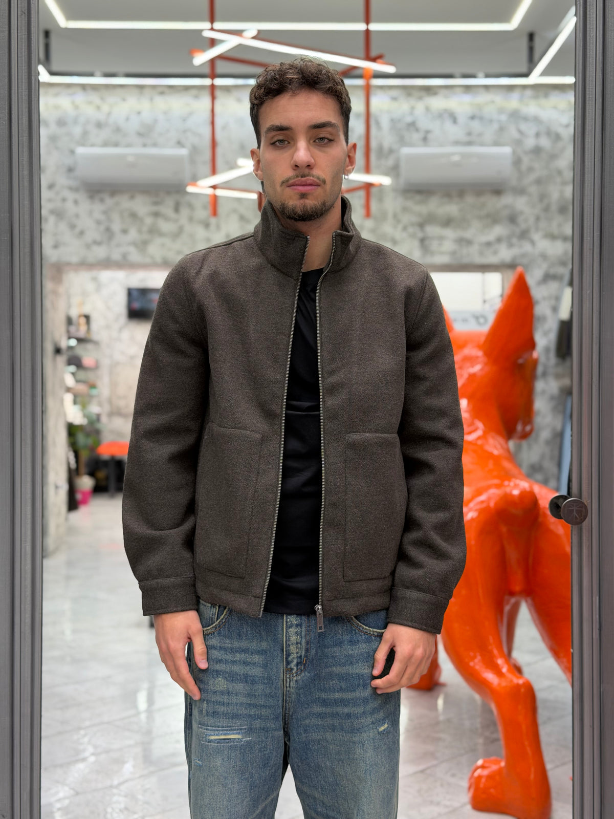 GIUBBINO CASEN IN PANNO CON ZIP E TASCONI - COMFORT FIT 10067663