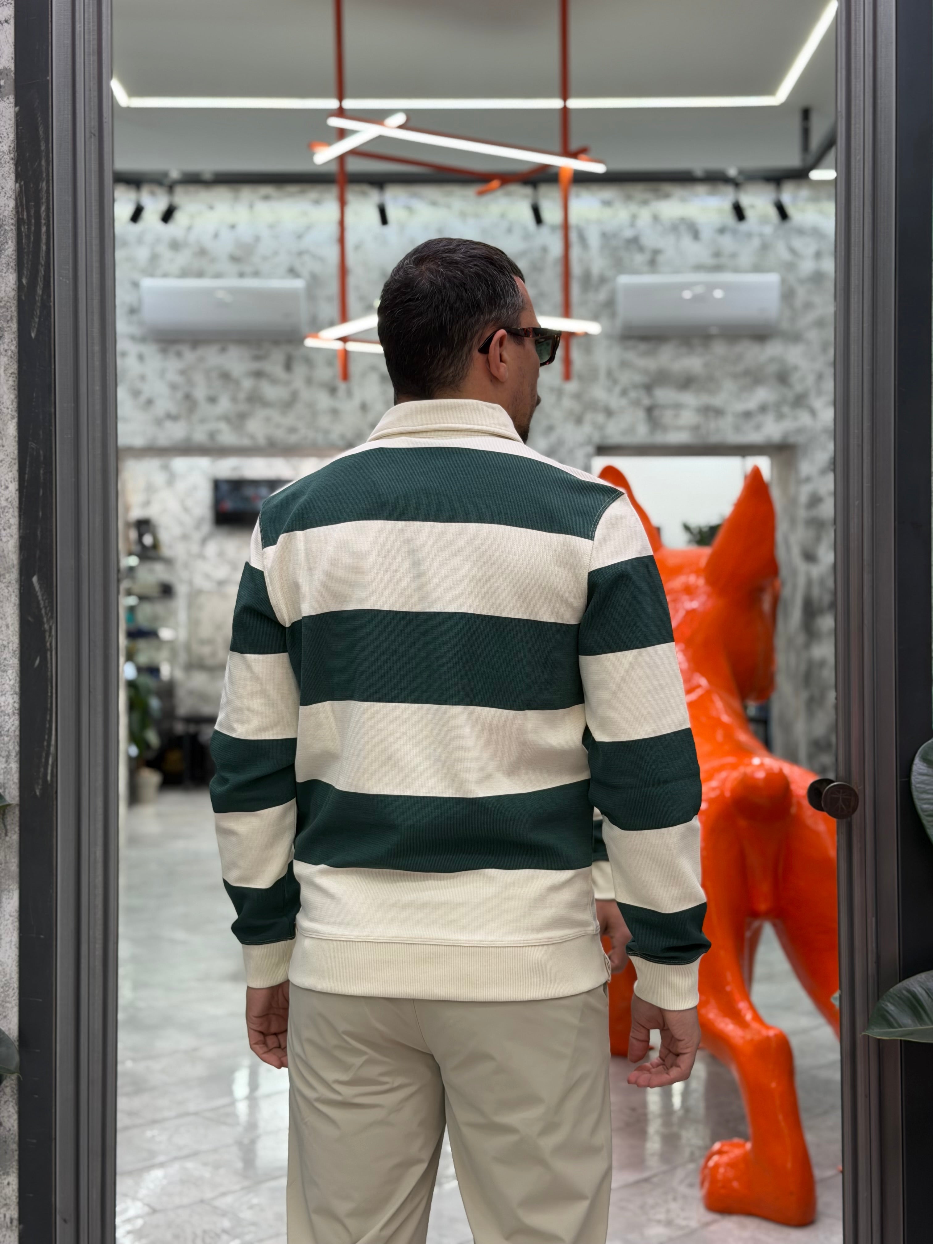 POLO GRAYSEN MANICA LUNGA A RIGHE LARGHE ORIZZONTALI - RELAXED FIT 10064344