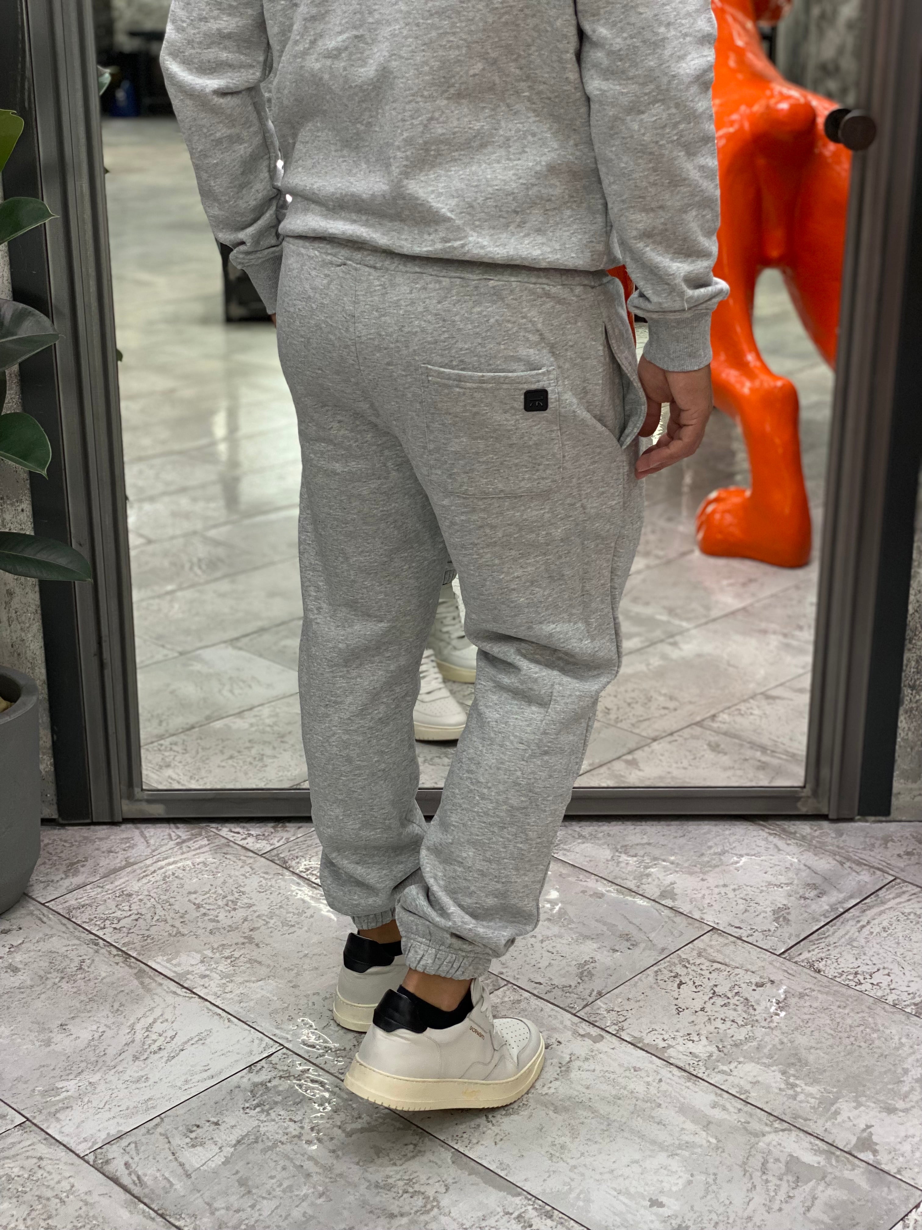 PANTALONE TUTA CON ELASTICO IN VITA E AL FONDO - REGULAR FIT GL2245F-F25.GRI