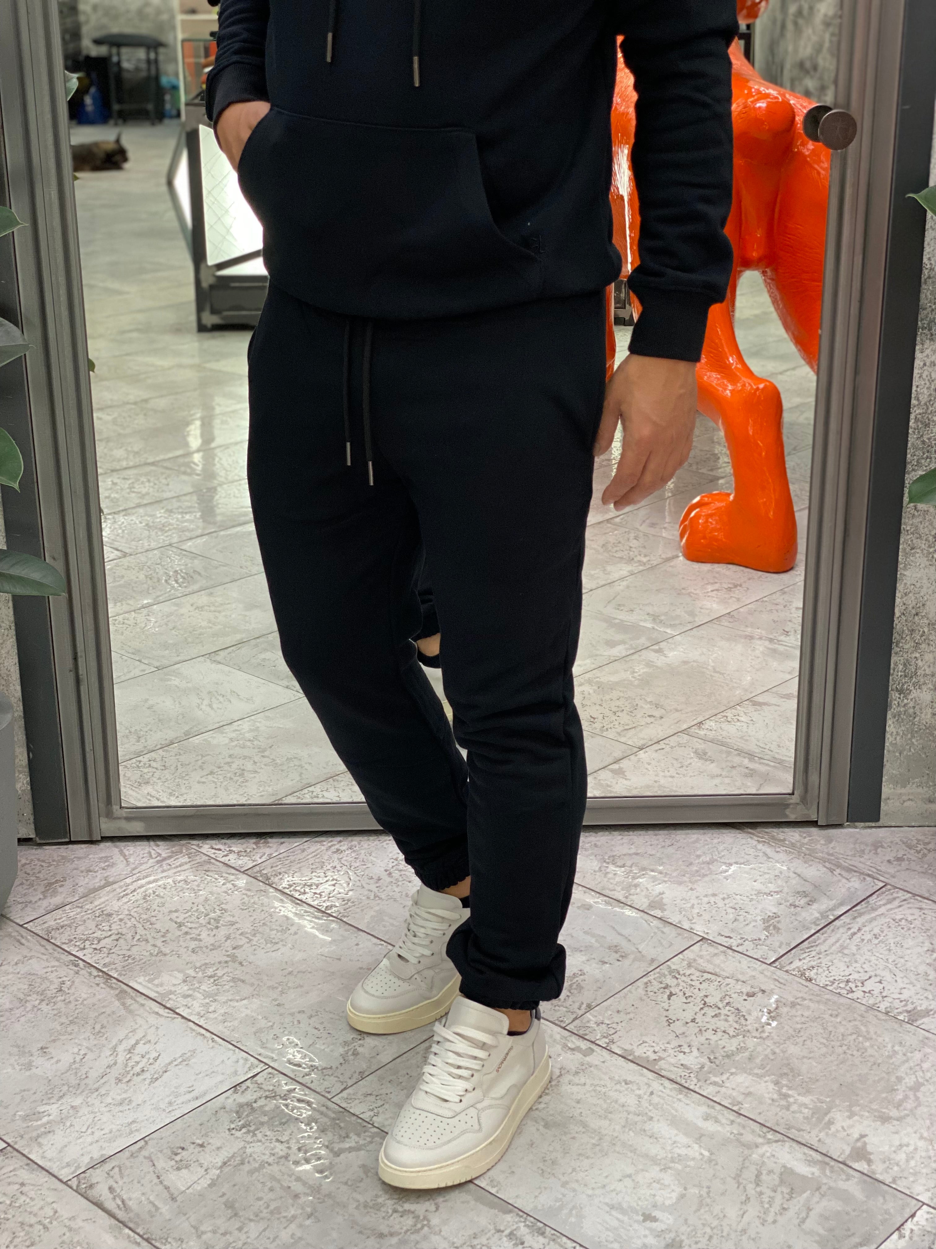 PANTALONE TUTA CON ELASTICO IN VITA E AL FONDO - REGULAR FIT GL2245F-F25.NER