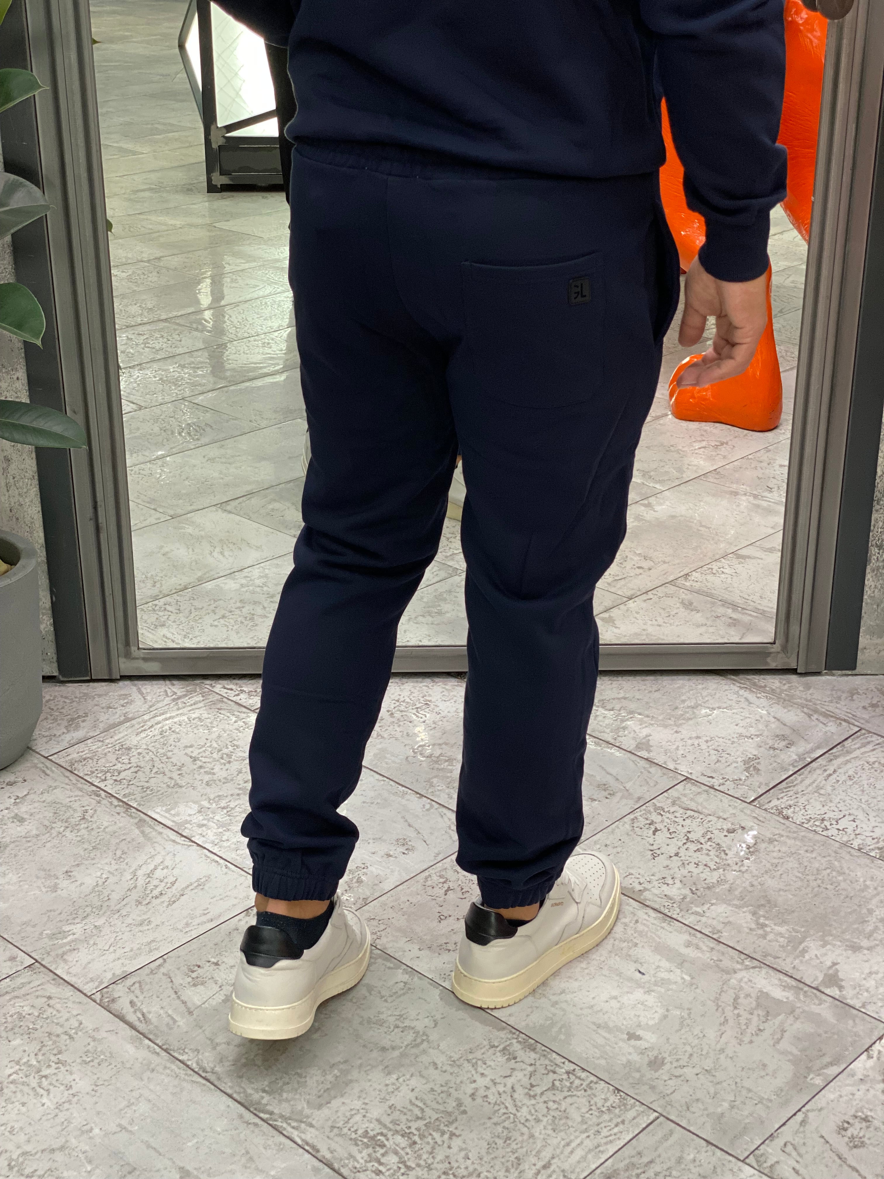 PANTALONE TUTA CON ELASTICO IN VITA E AL FONDO - REGULAR FIT GL2245F-F25.BLU