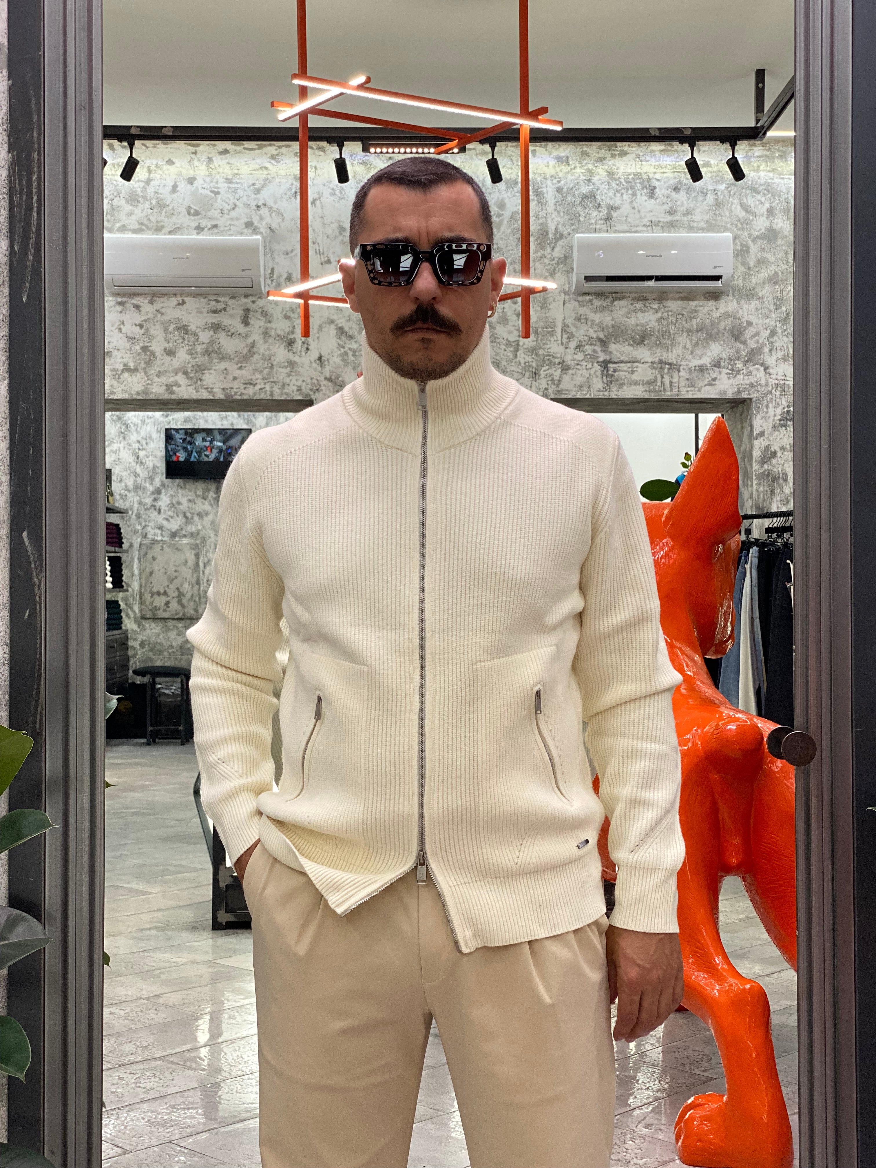 MAGLIA APERTA CON ZIP E TASCHE ZIPPATE - REGULAR FIT GL35051-F25.PAN