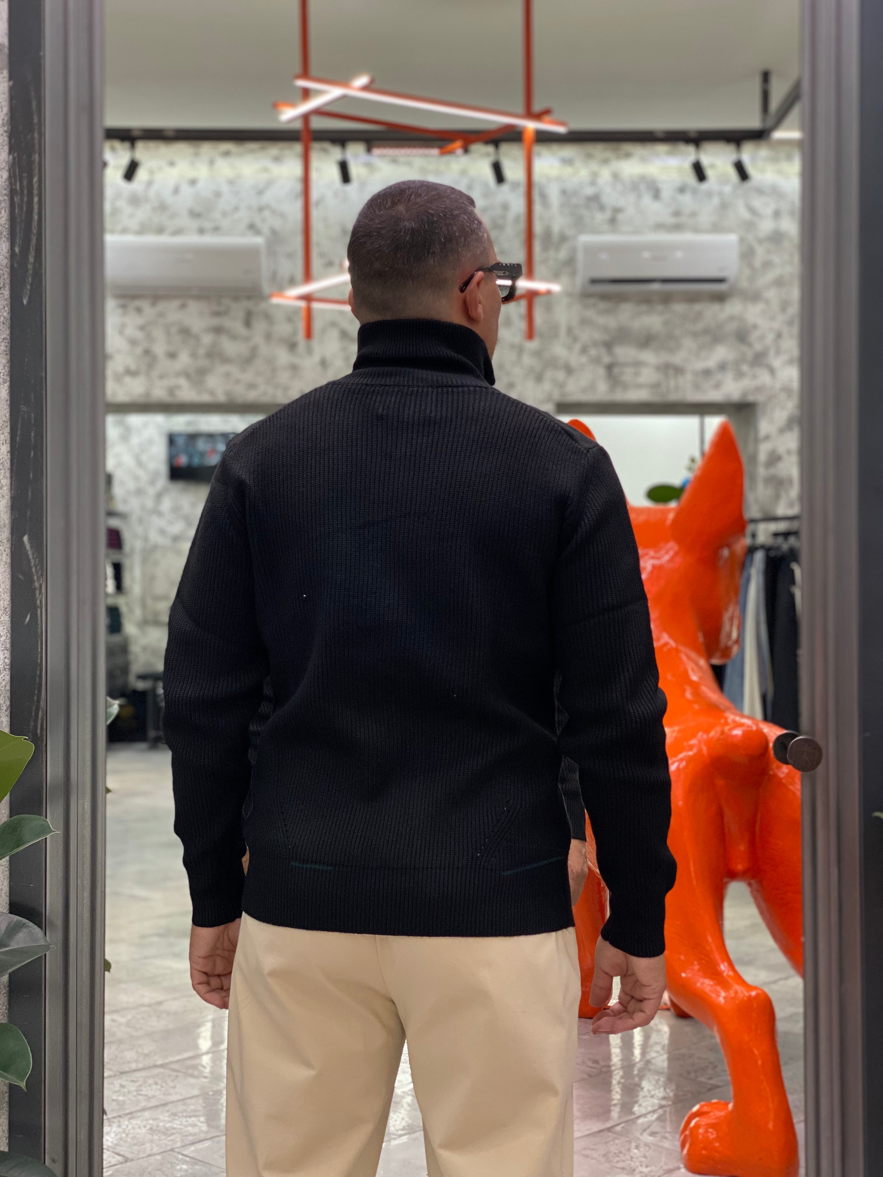 MAGLIA APERTA CON ZIP E TASCHE ZIPPATE - REGULAR FIT GL35051-F25.NER