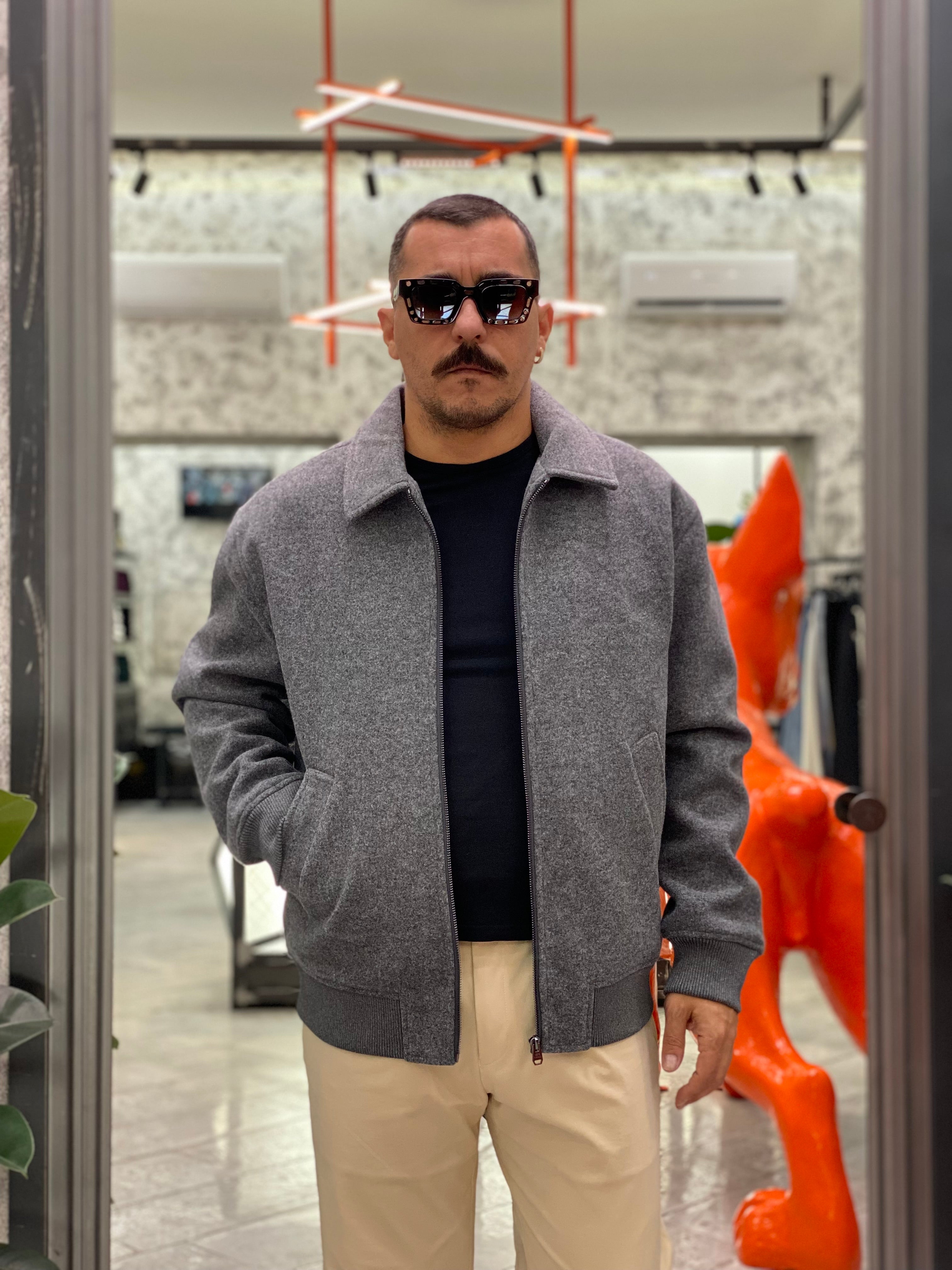 GIUBBINO PERCUT MODELLO COLLEGE IN FLANELLA - REGULAR FIT 10062569.GRI