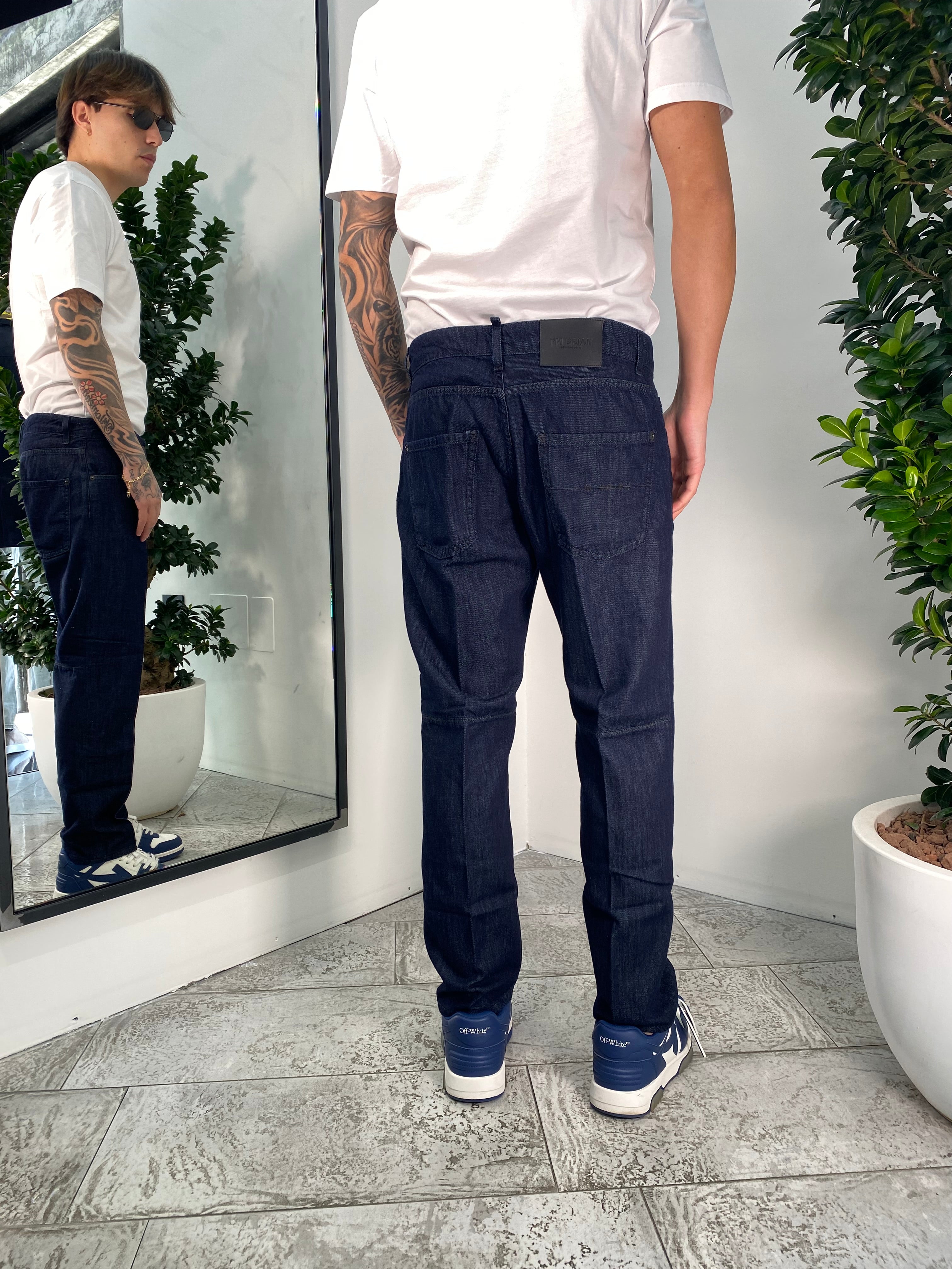 JEANS IN LEGGERO DENIM CHAMBRAY LAVAGGIO ZERO - REGULAR FIT