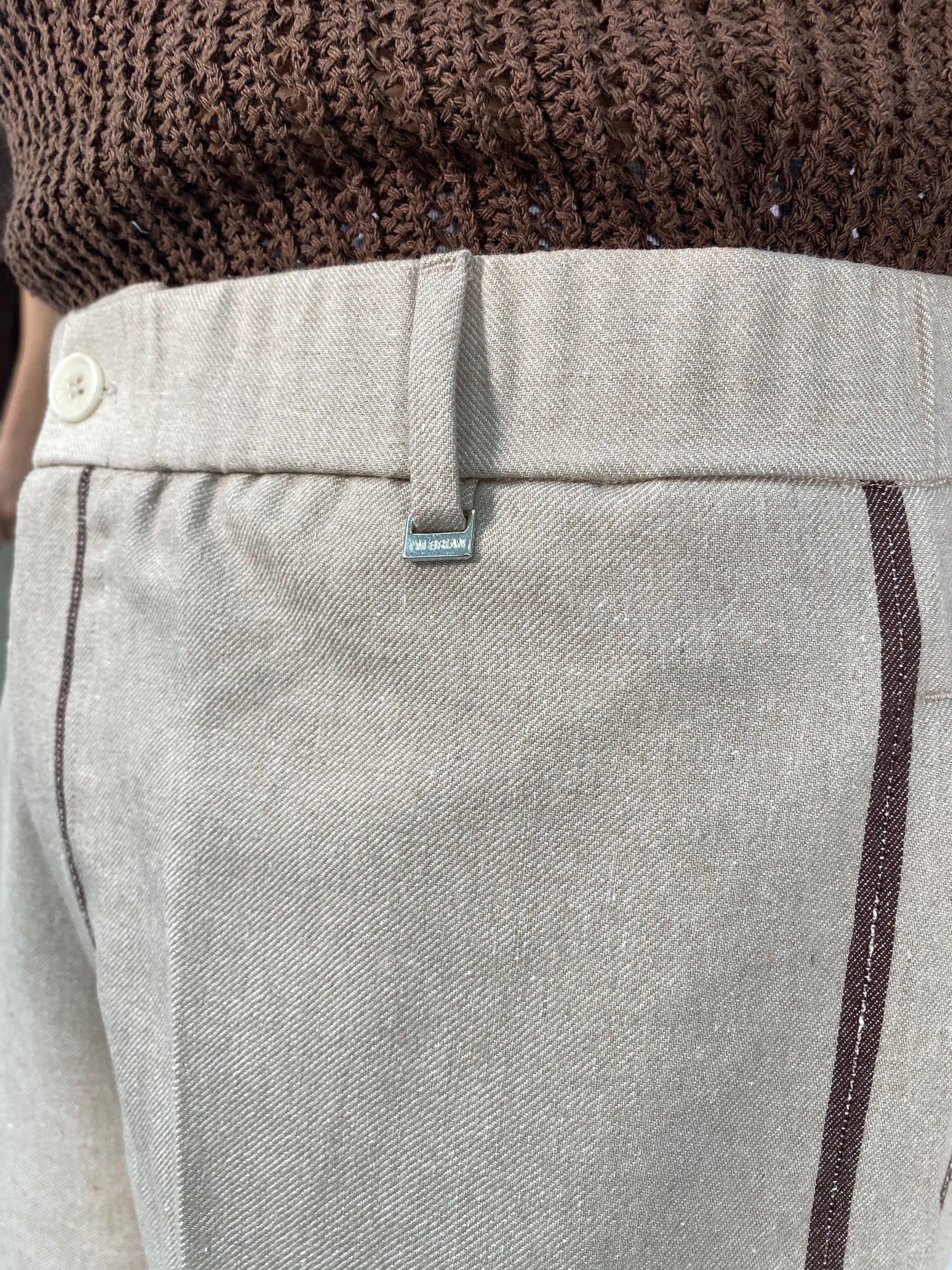 BERMUDA IN MISTO COTONE MOTIVO RIGHE CON ELASTICO - RELAXED FIT BE3240