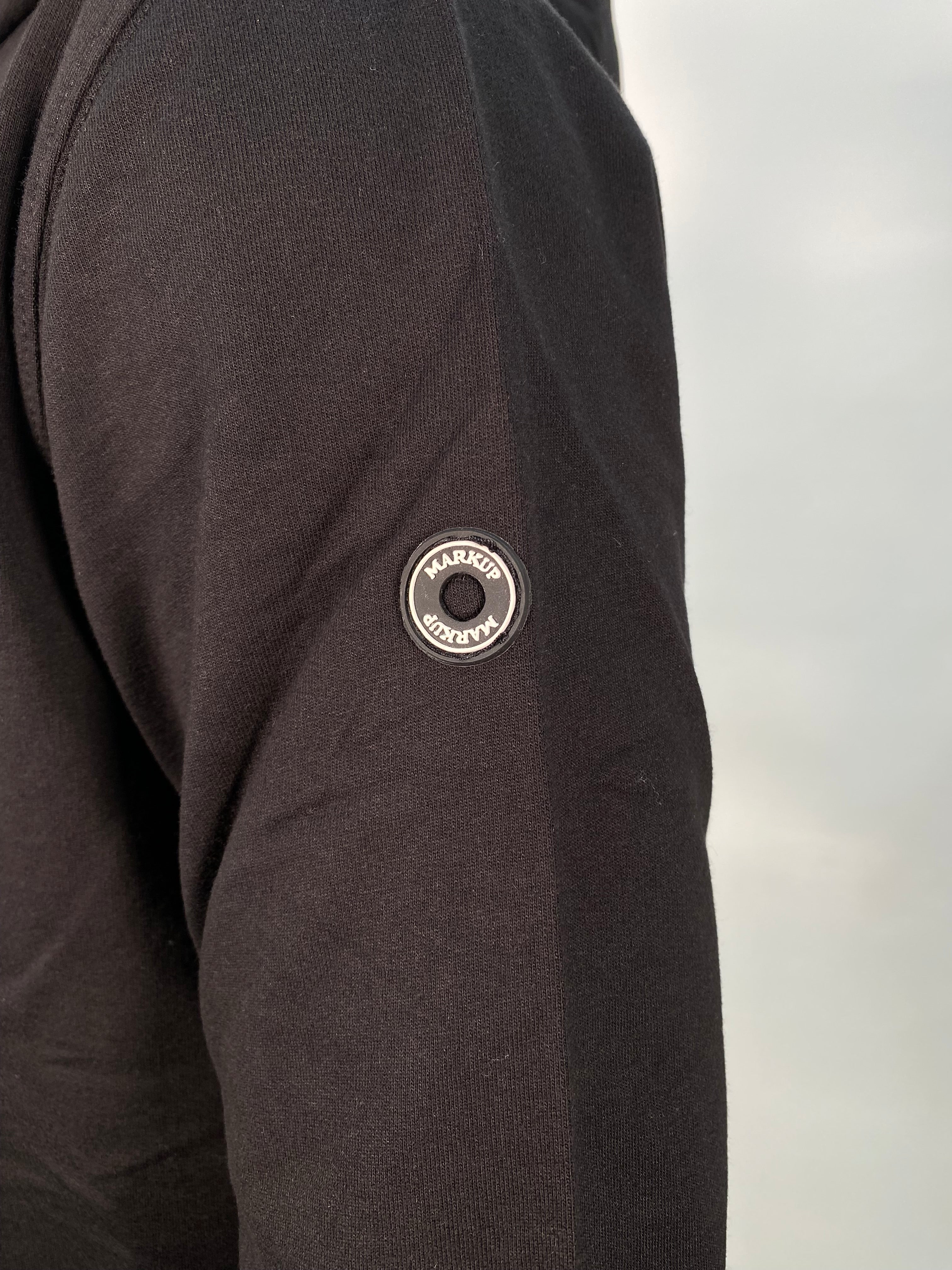 FELPA BASIC CON CAPPUCCIO E LOGO APPLICATO SUL BRACCIO - REGULAR FIT