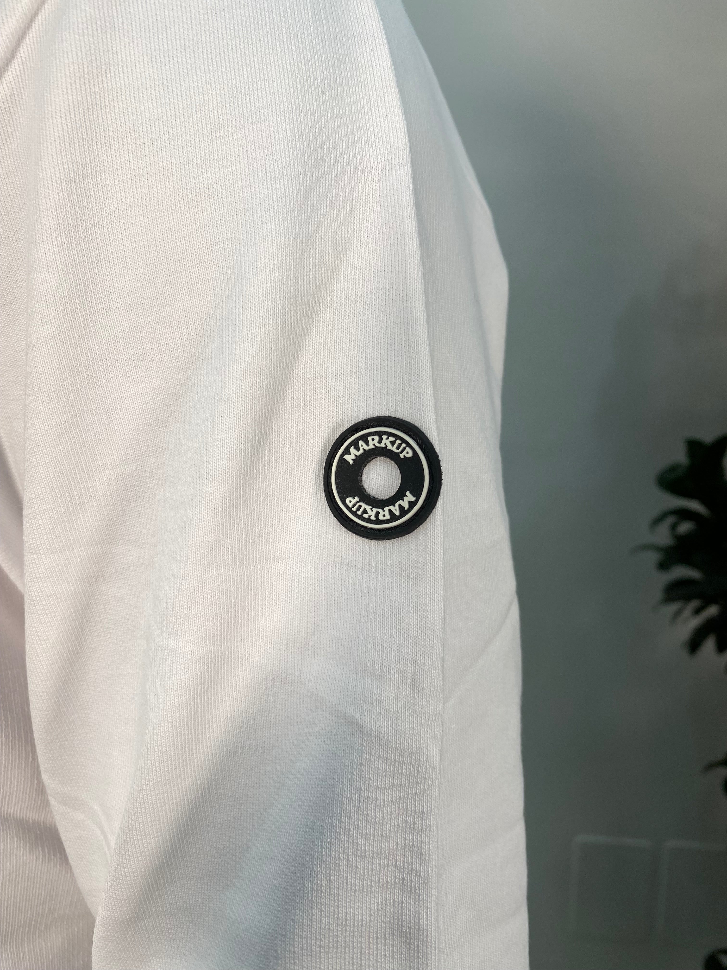 FELPA BASIC CON CAPPUCCIO E LOGO APPLICATO SUL BRACCIO - REGULAR FIT