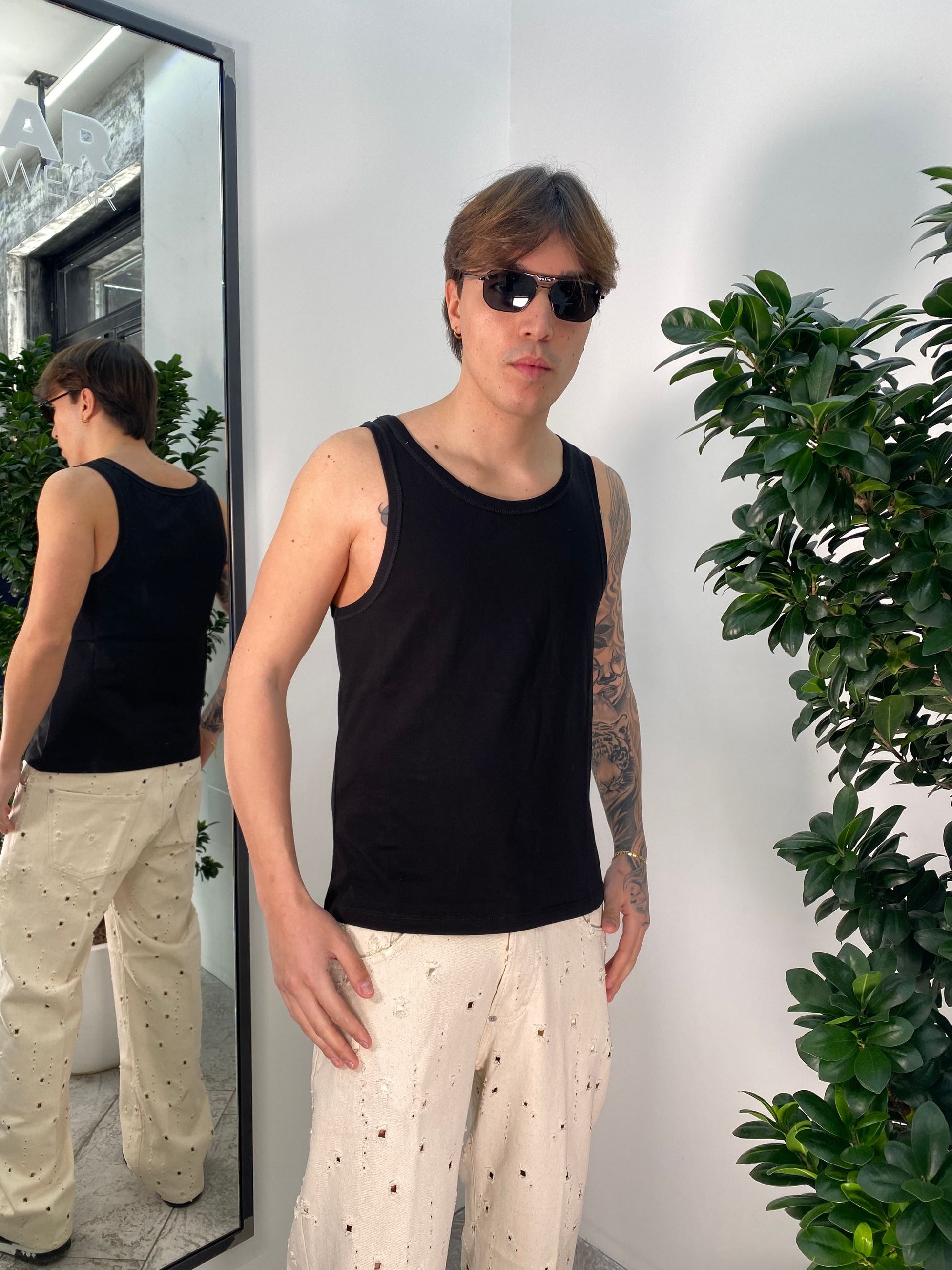 CANOTTA BASIC IN 100% COTONE - REGULAR FIT CN3318.NER