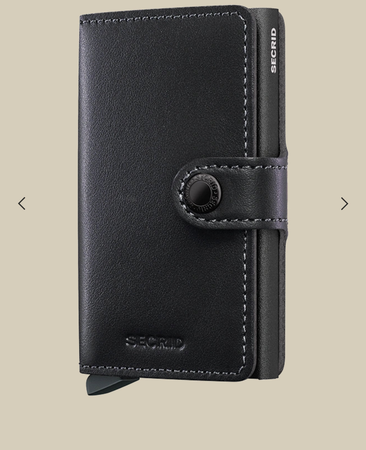 MINIWALLET PORTA CARTE E BANCONOTE IN MORBIDA PELLE LISCIA E LUCIDA CON CUCITURE IN CONTRASTO M-BLACK