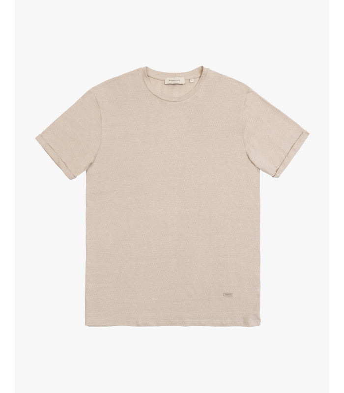 T-SHIRT BASIC IN MISTO LINO/VISCOSA - REGULAR FIT GL2276F.BEI
