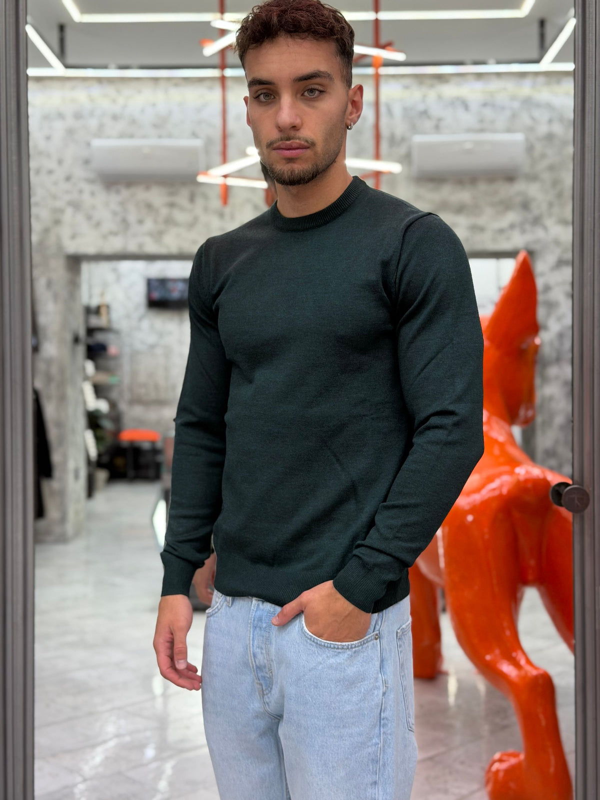 MAGLIA GIROCOLLO BASIC IN MORBIDA VISCOSA - REGULAR FIT MI3330SS.FOR