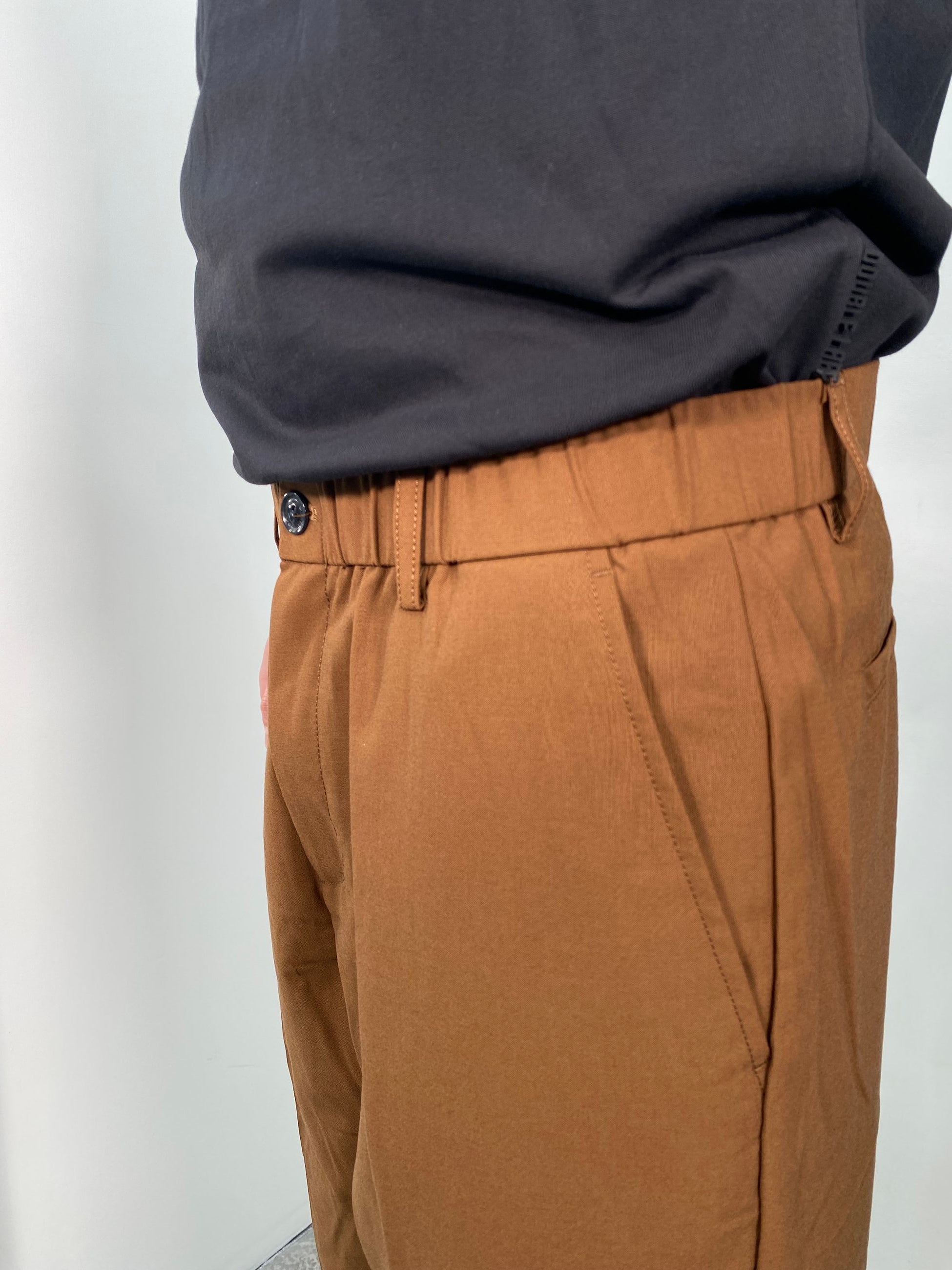 PANTALONE WIDE LEG CON TASCA AMERICA E PINCE LUNGA - COULISSE IN VITA - RELAXED FIT GLW019G-S25.TAB