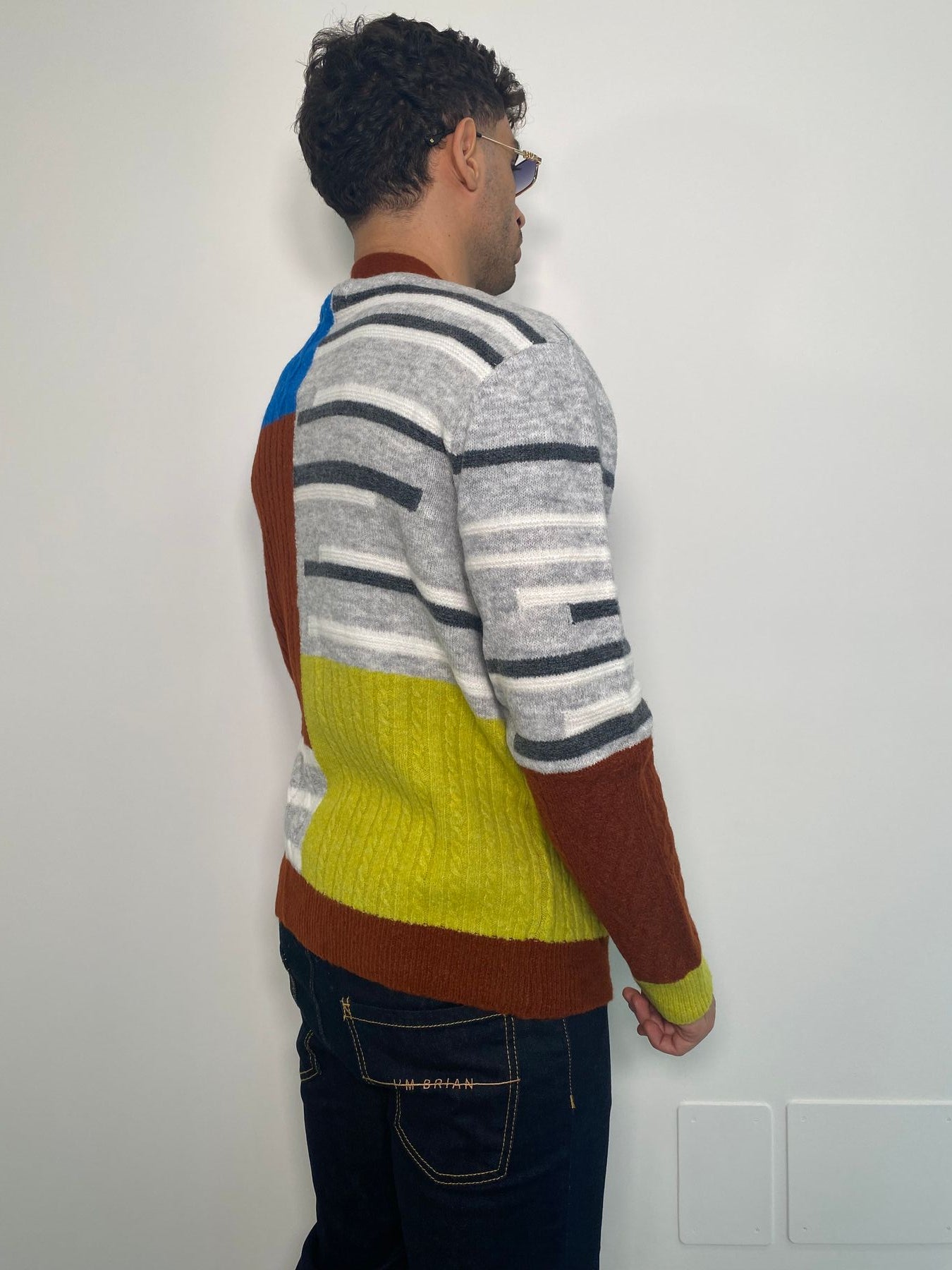 CARDIGAN IN MISTO LANA EFFETTO PATCHWORK - REGULAR FIT