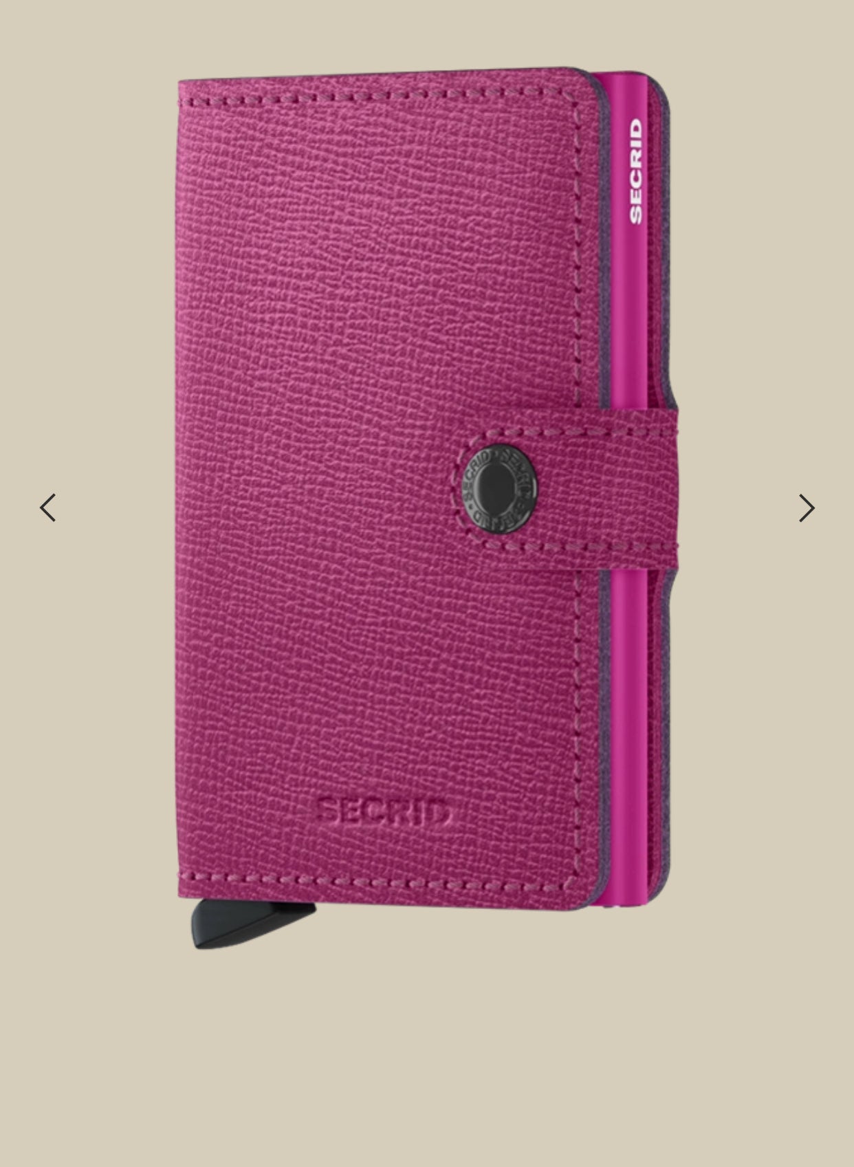 MINIWALLET PORTA CARTE E BANCONOTE IN PELLE STILE SAFFIANO MC-FUCHSIA