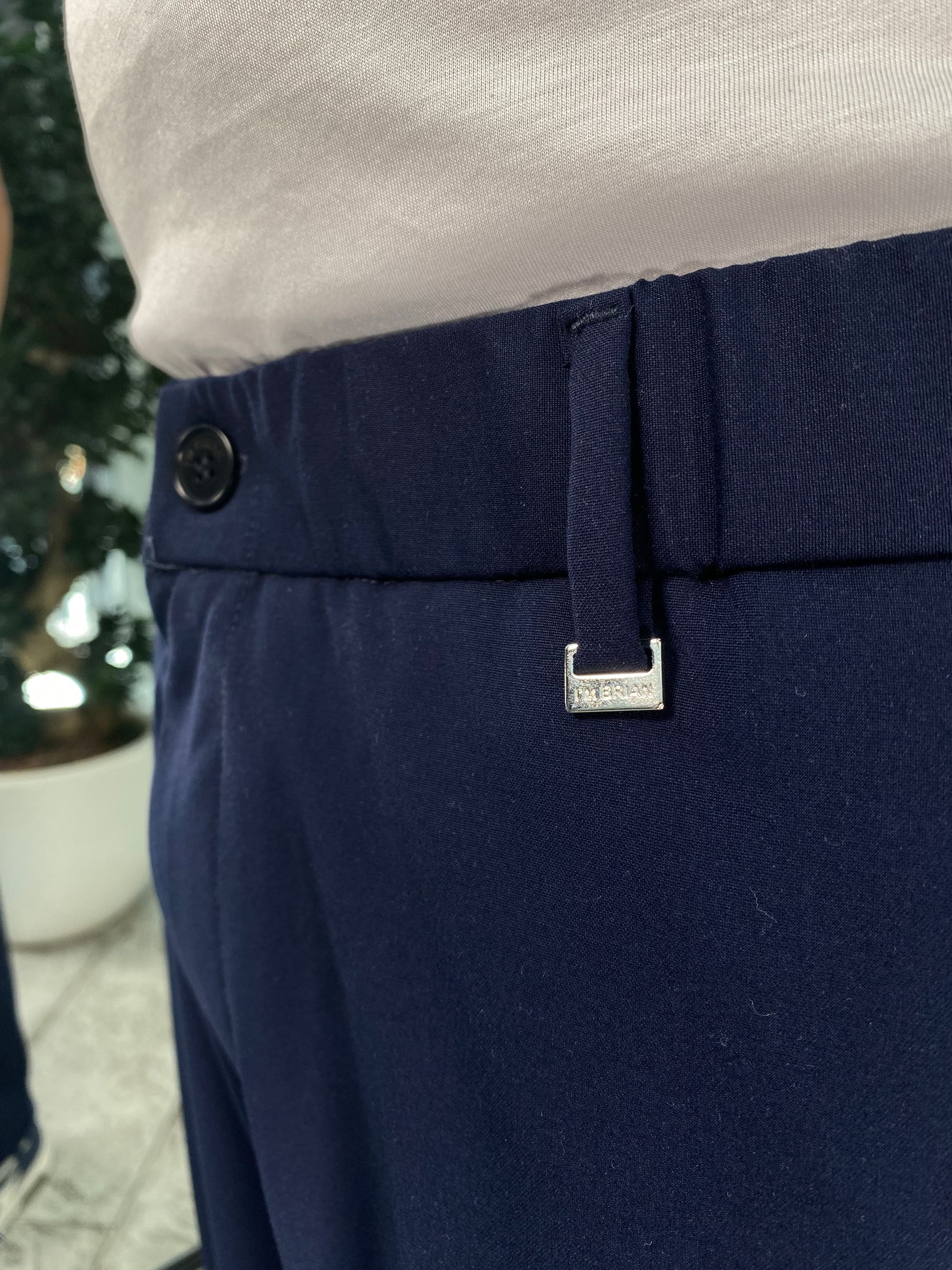 PANTALONE DA COORDINATO GAMBA DRITTA IN POLIVISCOSA CON ELASTICO IN VITA - RELAXED FIT PA3268.BLU