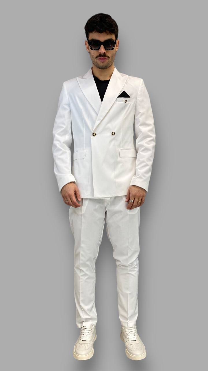 GIACCA DOPPIOPETTO CON BOTTONI GIOIELLO E POCHETTE AL TASCHINO REGUL