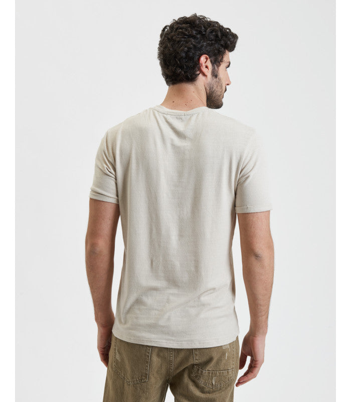 T-SHIRT BASIC IN MISTO LINO/VISCOSA - REGULAR FIT GL2276F.BEI