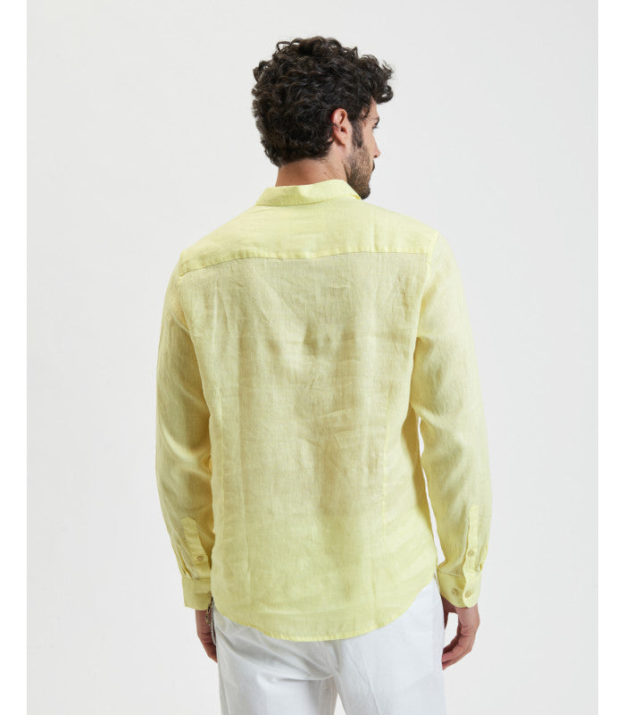 CAMICIA IN 100% PURO LINO COLLO ALL'ITALIANA - REGULAR FIT GL7619S-S25.GIA