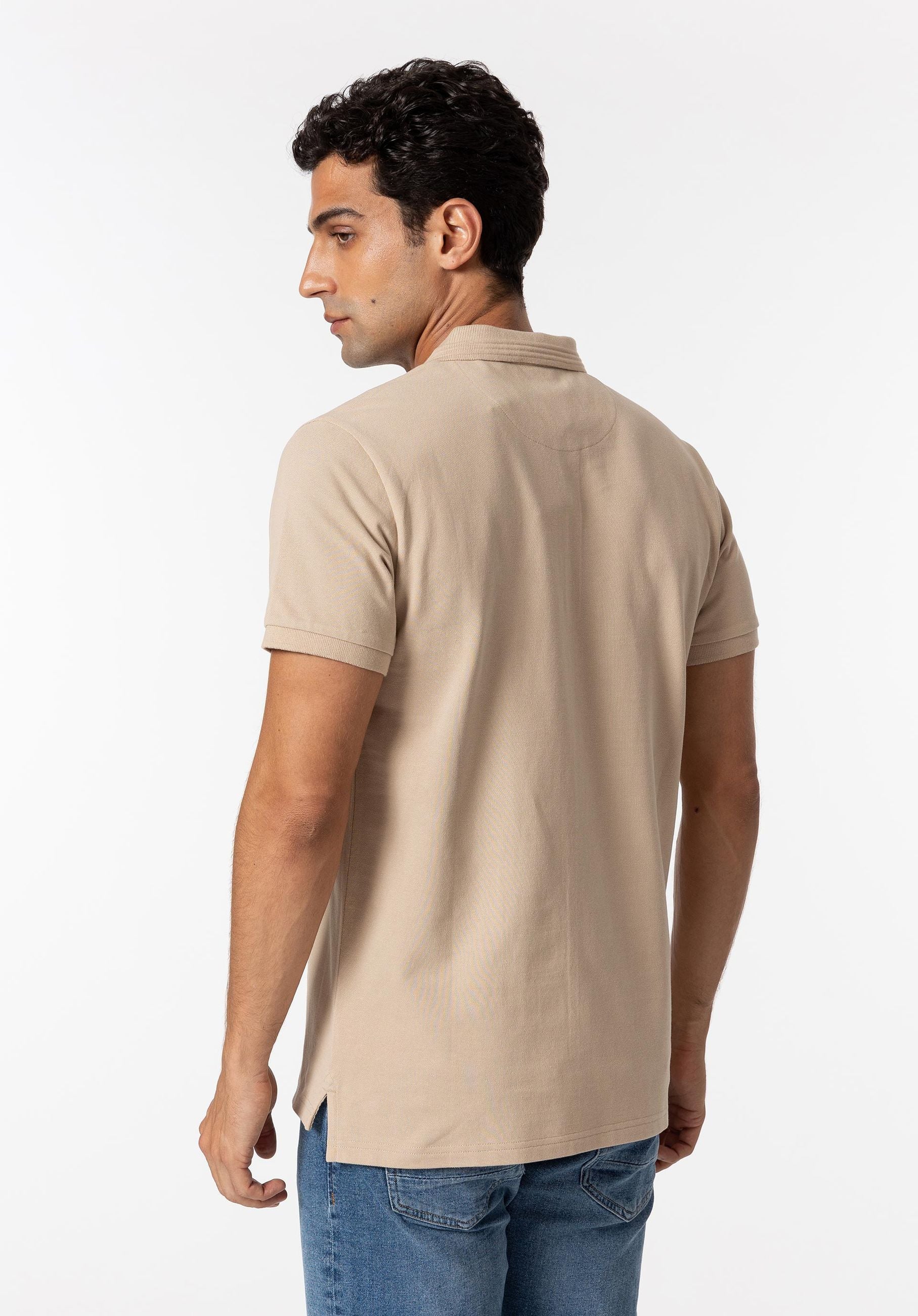 POLO MANNING_2 IN 100% COTONE PIQUET CON LOGO LATO CUORE TONO SU TONO - REGULAR FIT 10050806.BEI
