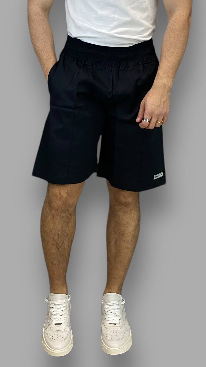BERMUDA CON ELASTICO ALTO IN VITA E LOGO APPLICATO SULLA GAMBA - REGULAR FIT