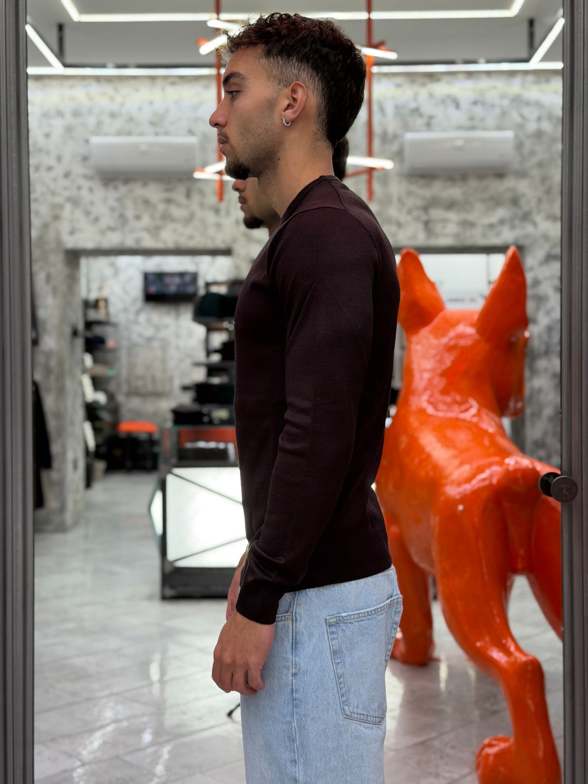 MAGLIA GIROCOLLO BASIC IN MORBIDA VISCOSA - REGULAR FIT MI3330SS.MEL