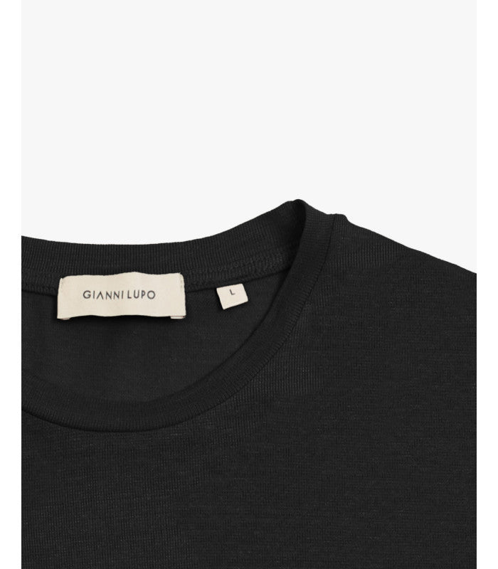 T-SHIRT BASIC IN MISTO LINO/VISCOSA - REGULAR FIT GL2276F.NER
