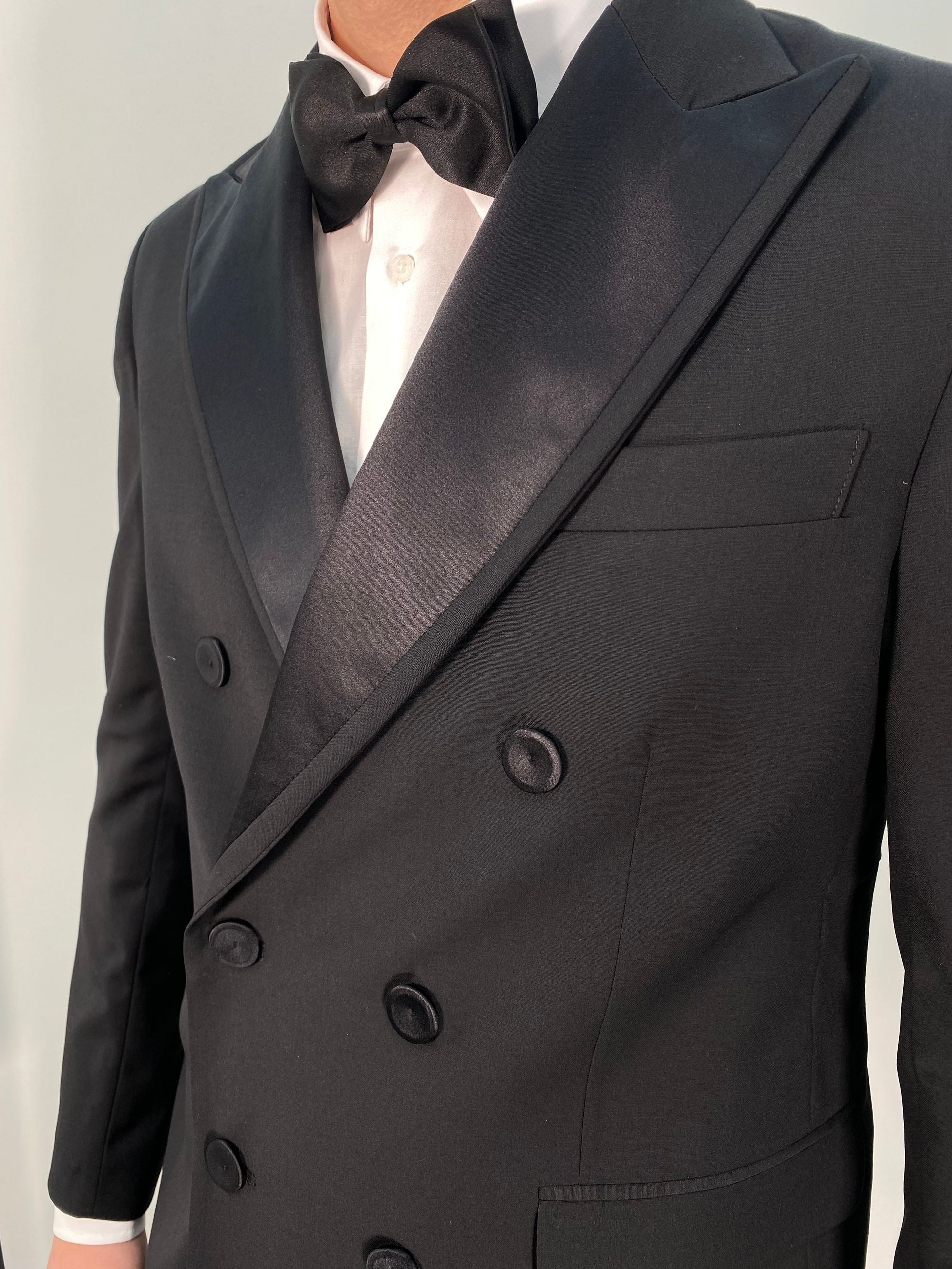 GIACCA SMOKING DOPPIOPETTO DA ABITO CON COLLO IN RASO - REGULAR FIT GIA3227.NER