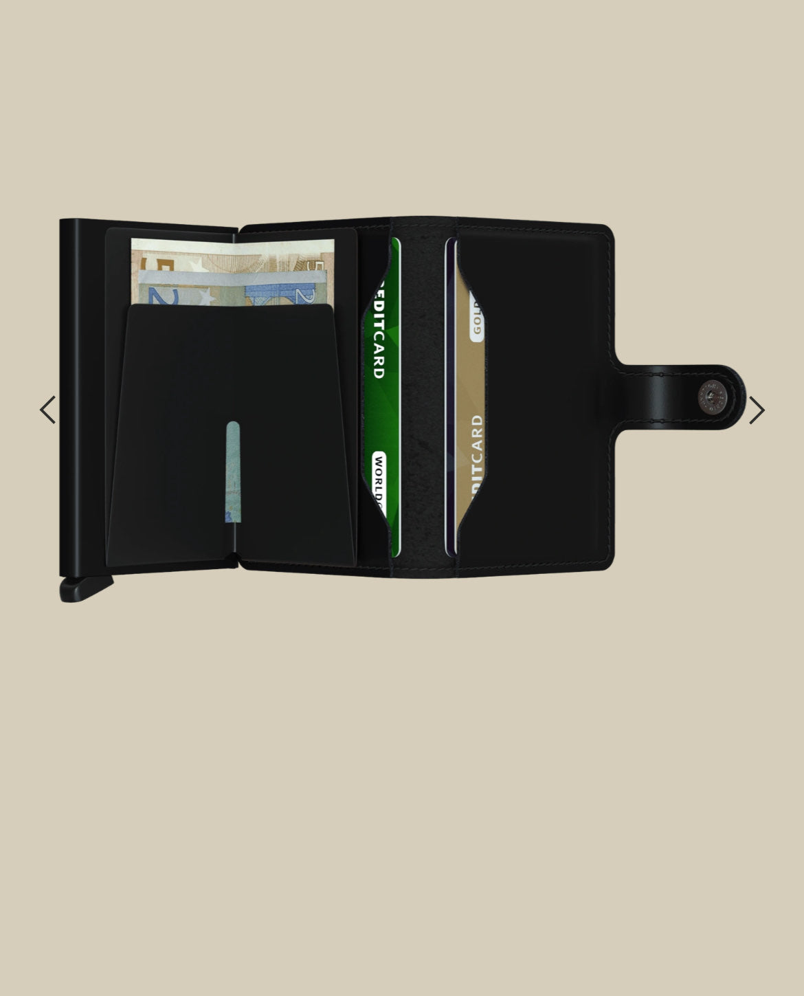 MINIWALLET PORTA CARTE E BANCONOTE IN MORBIDA PELLE OPACA MM-BLACK