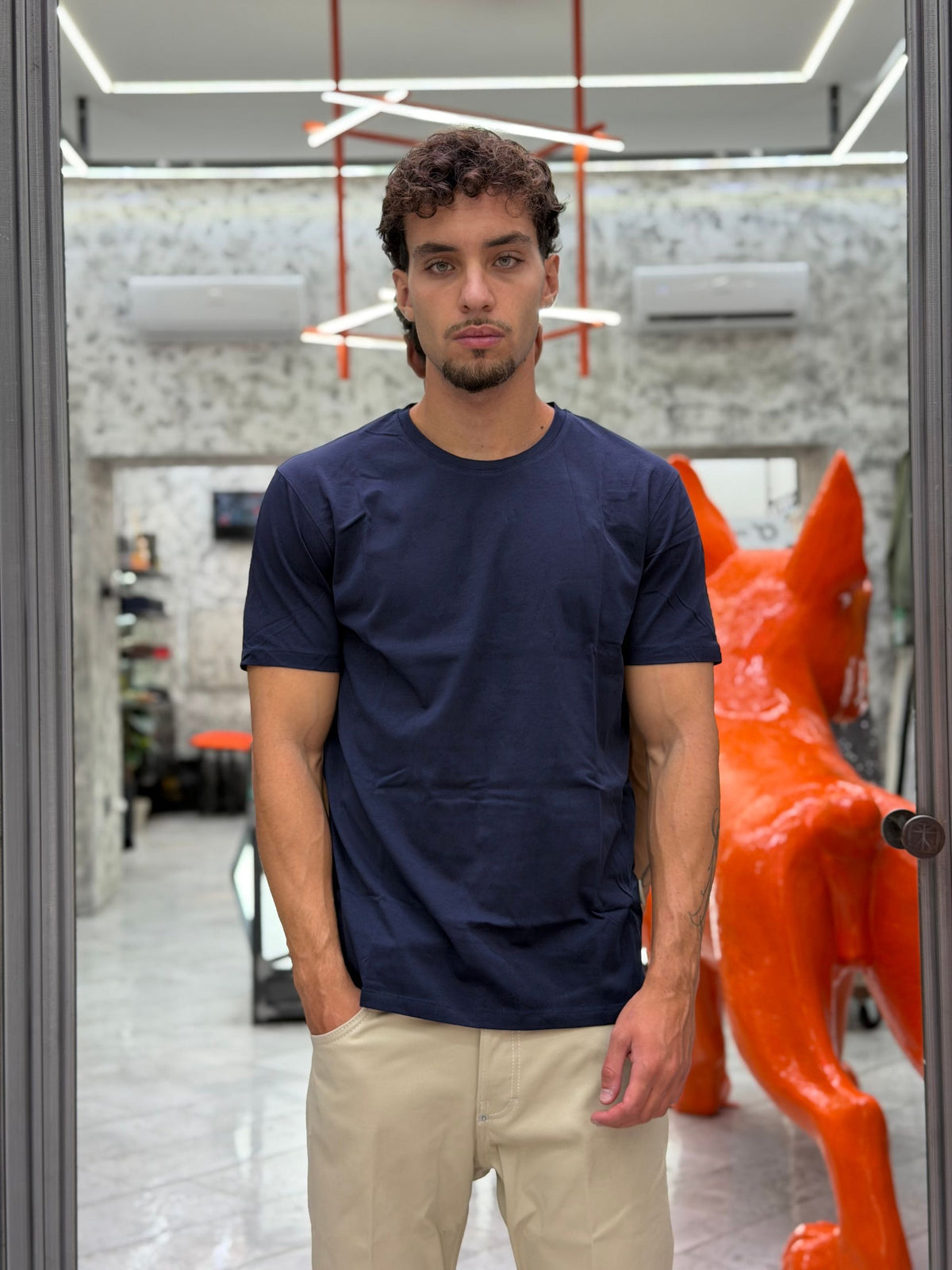 T-SHIRT BASIC IN 100% COTONE EXTRA FINE - REGULAR FIT GL1078F-F26.BLU