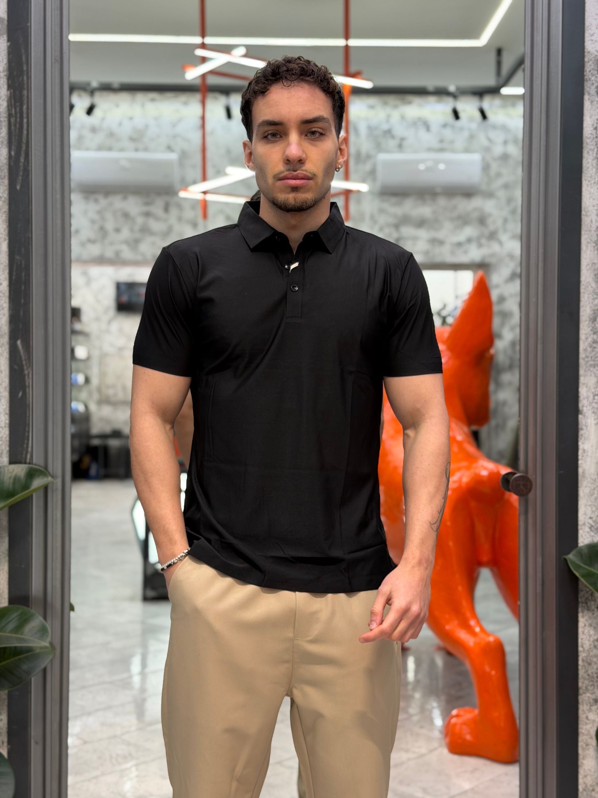 POLO BASIC IN TESSUTO TECNICO NO STIRO - SLIM FIT GL1003TB-S26.NER