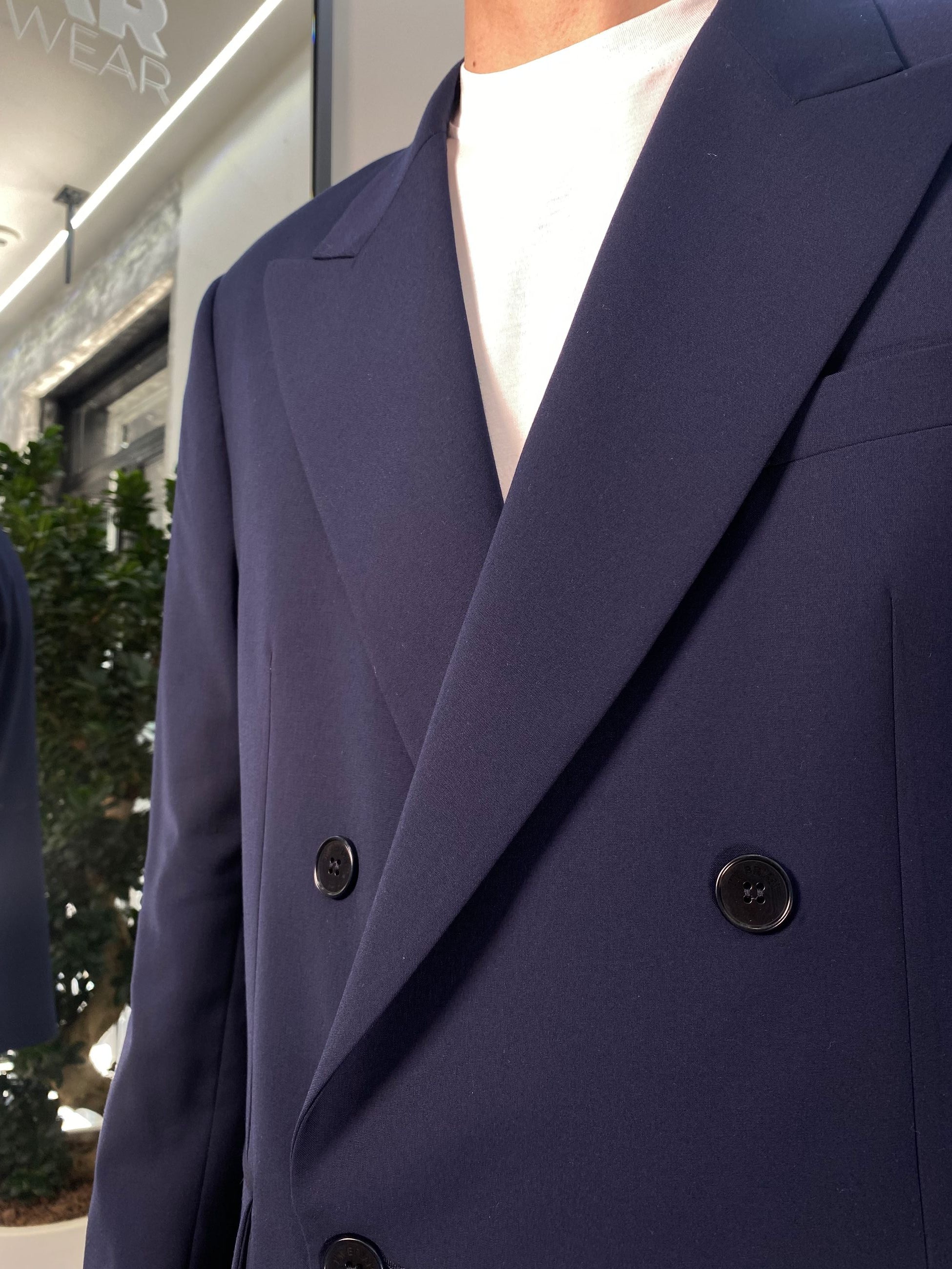 GIACCA DOPPIOPETTO DA ABITO IN POLIVISCOSA CON REVER A LANCIA - OVER FIT GIA3220.BLU