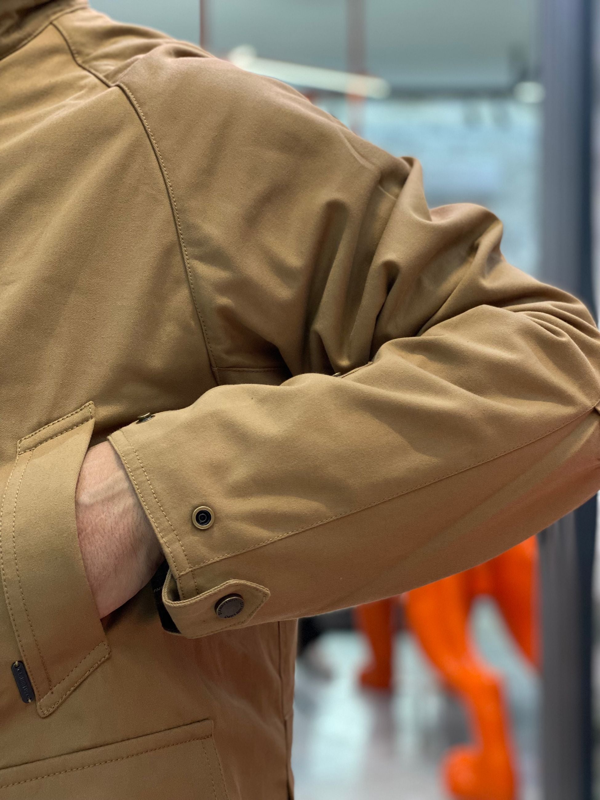 GIUBBINO MODELLO BARBOUR CON COLLETTO IN VELLUTO E TASCHE A TOPPA - COMFORT FIT GL5205BD.TAB