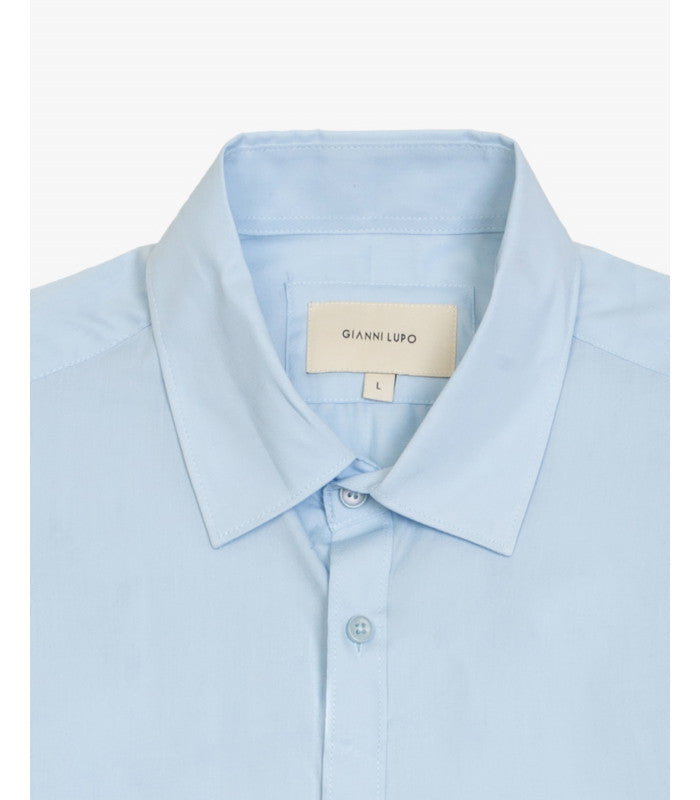 CAMICIA BASIC IN COTONE ELASTICIZZATO - SLIM FIT GL070DA.SKYNEW