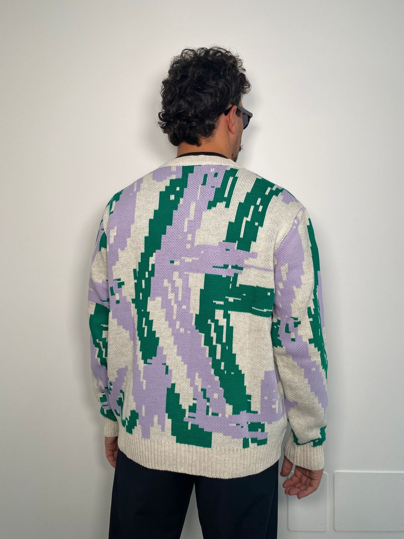 CARDIGAN IN MAGLIA JAQUARD CON TRAMA FANTASIA - REGULAR FIT