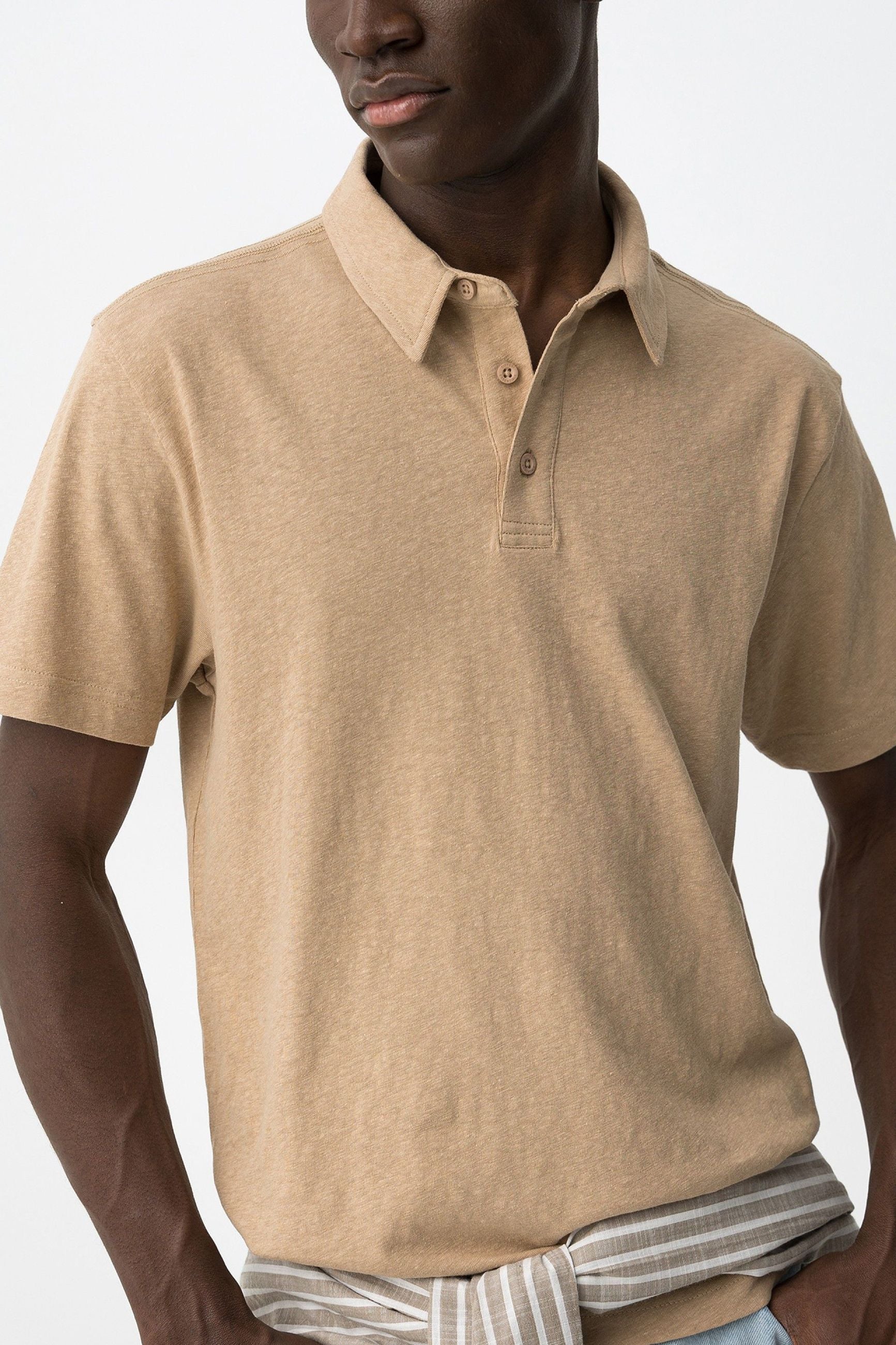 POLO FOREST IN MISTO LINO/COTONE - REGULAR FIT 10065753.BEI