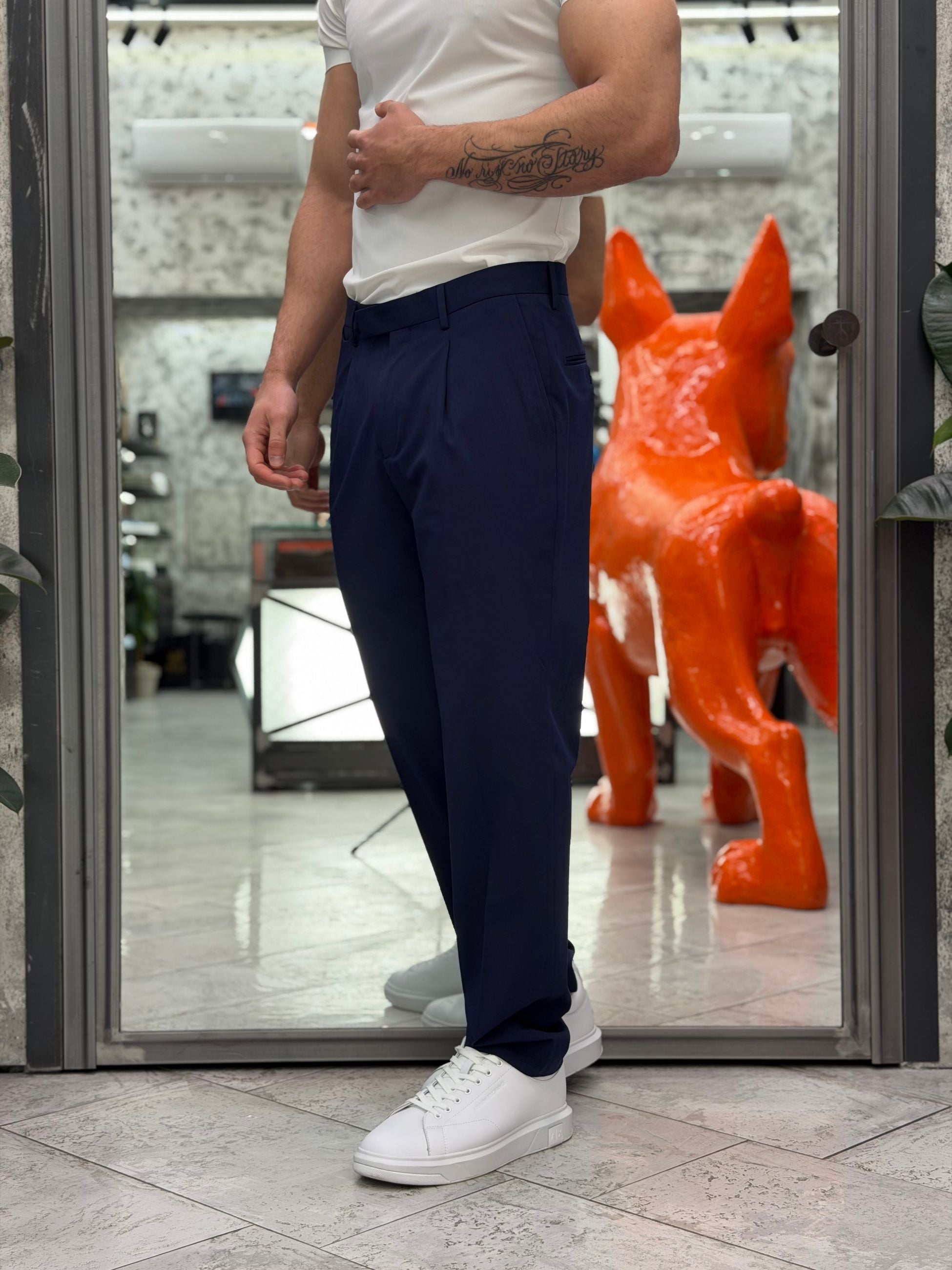 ABITO COMPLETO CON GIACCA DOPPIOPETTO E PANTALONE REGULAR ABE48SS.BLU