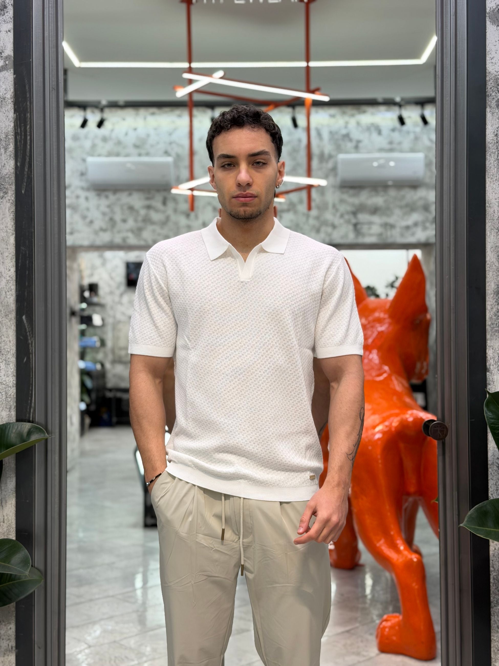 POLO DERBY MANICA CORTA IN MAGLIA LAVORATA - REGULAR FIT GL35336.BIA