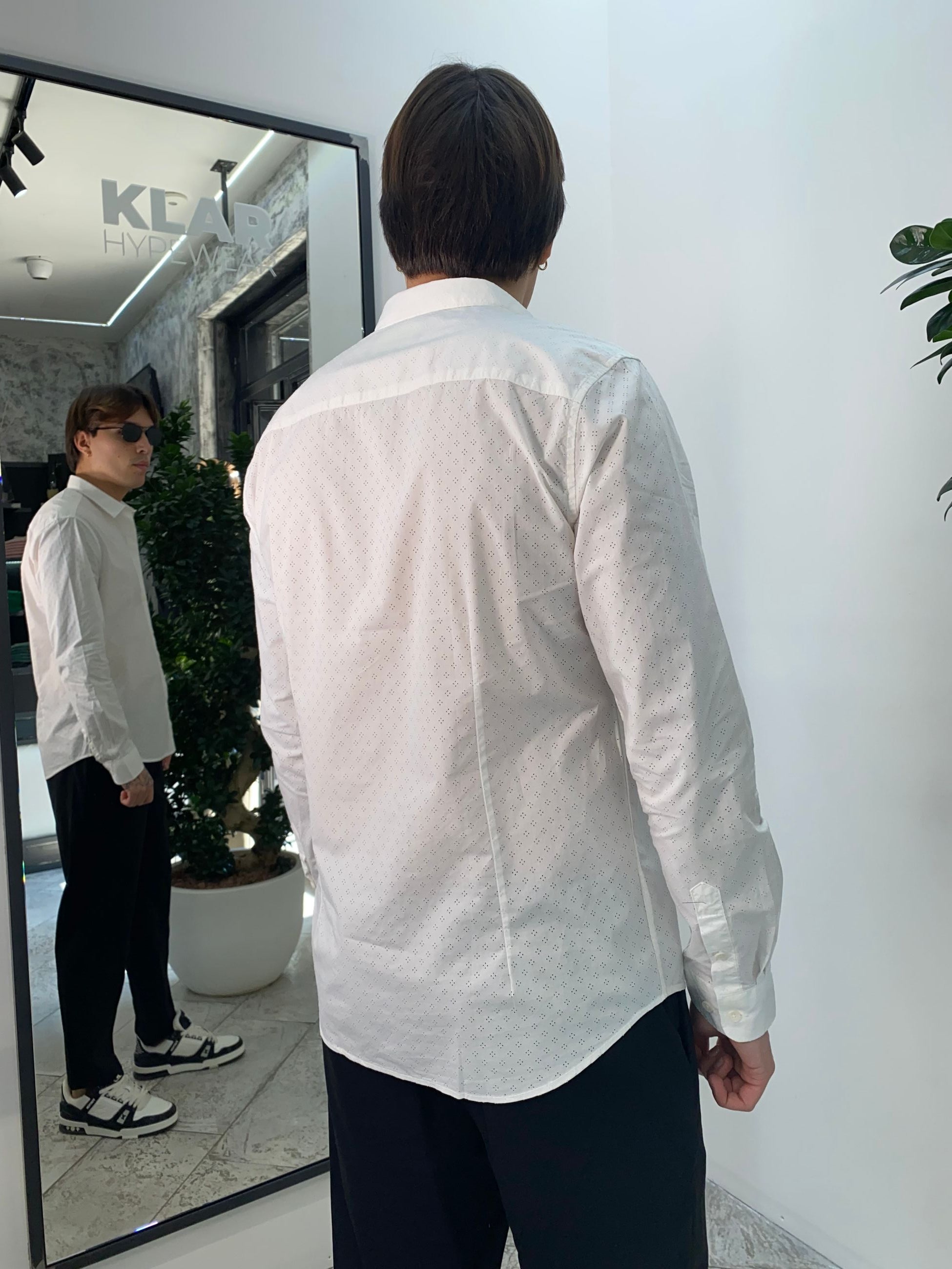 CAMICIA TRAFORATA IN 100% COTONE - REGULAR FIT GL111DA.BIA