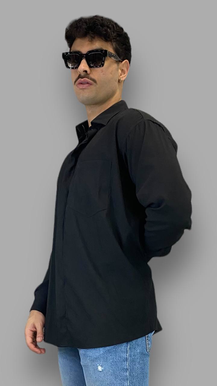 CAMICIA IN MORBIDA E LEGGERA VISCOSA CON TASCONE - RELAXED FIT