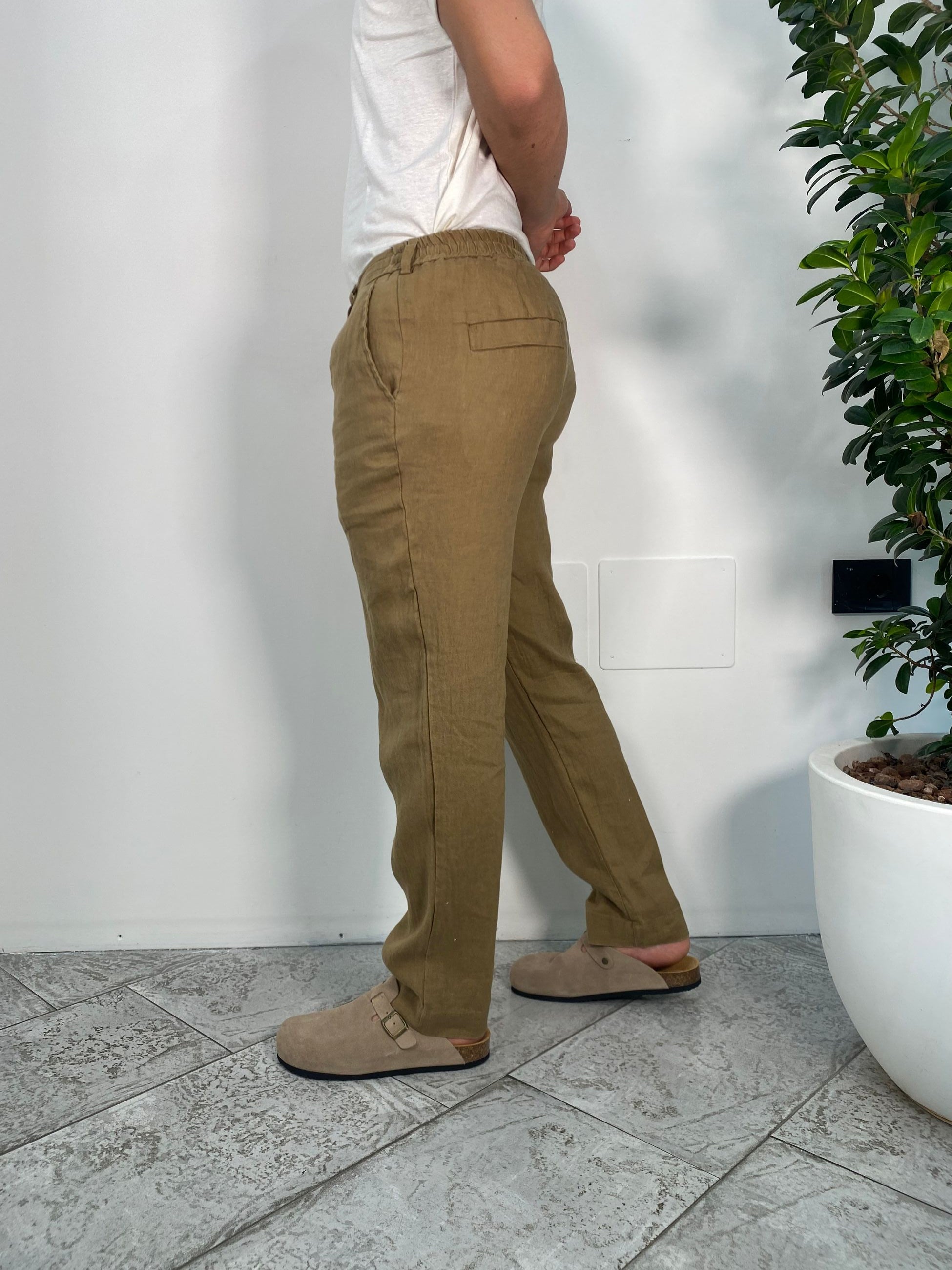 PANTALACCIO IN MISTO LINO/COTONE CON COULISSE - REGULAR FIT PSE1412SS.TAB