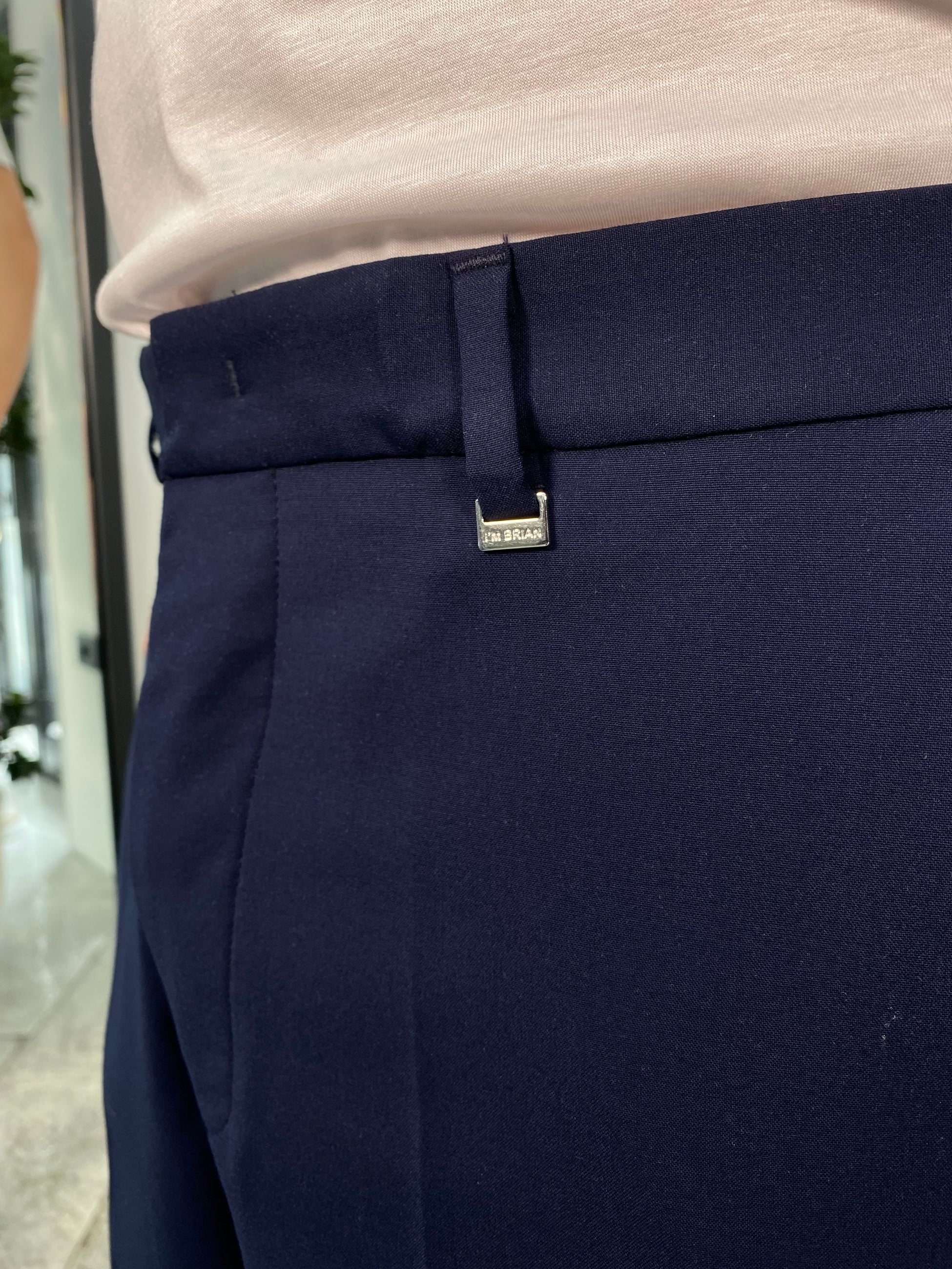 PANTALONE DA ABITO CON RISVOLTO E FONDO SEMI AMPIO - REGULAR FIT PA3260.BLU