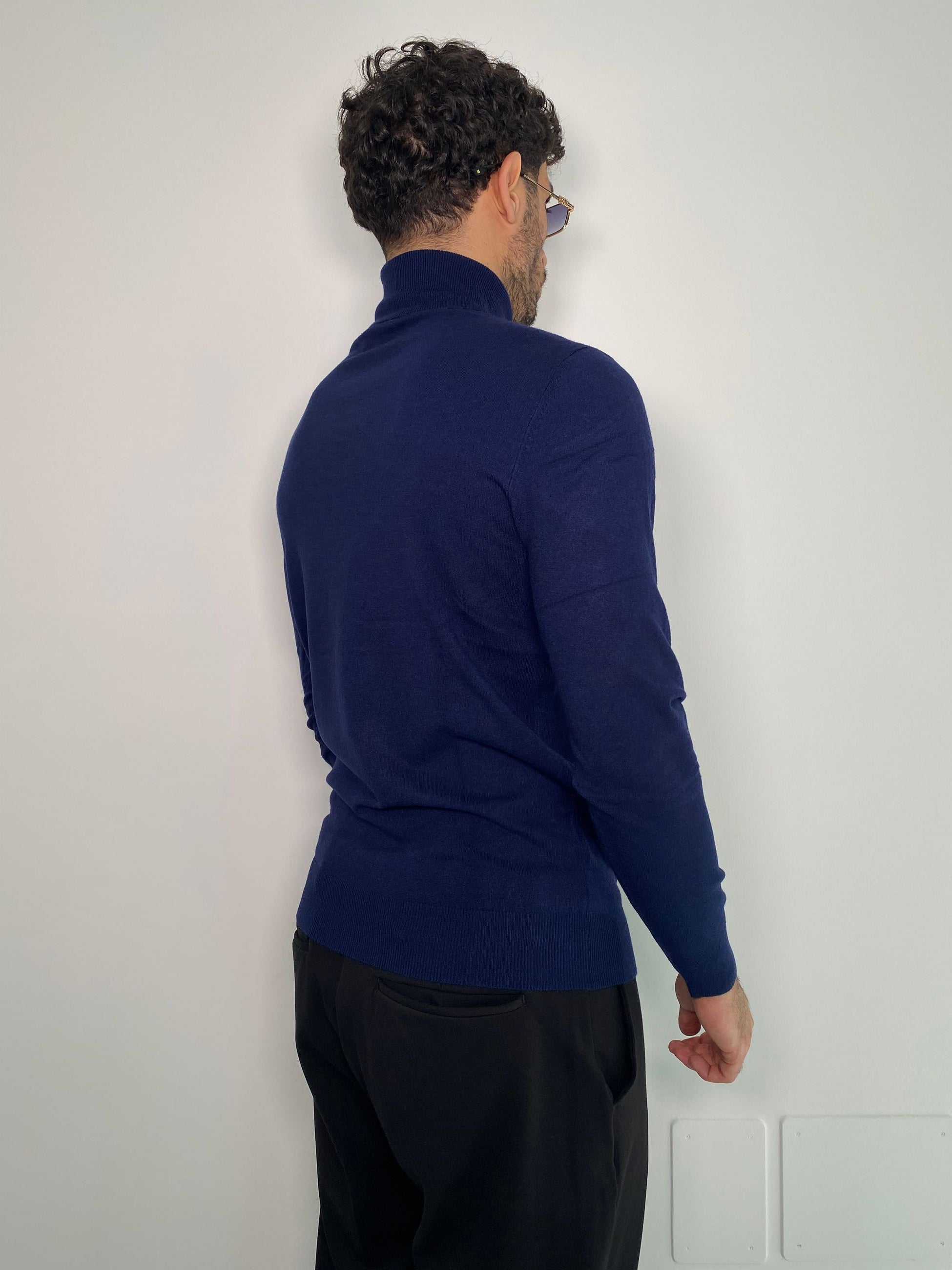 MAGLIA DOLCEVITA BASIC IN MISTO VISCOSA - SLIM FIT