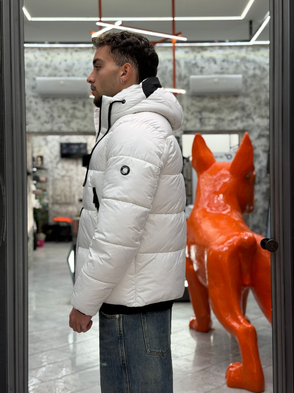 GIUBBINO PUFFER CORTO IN MICROFIBRA STRETCH - REGULAR FIT MK2940053.LAT