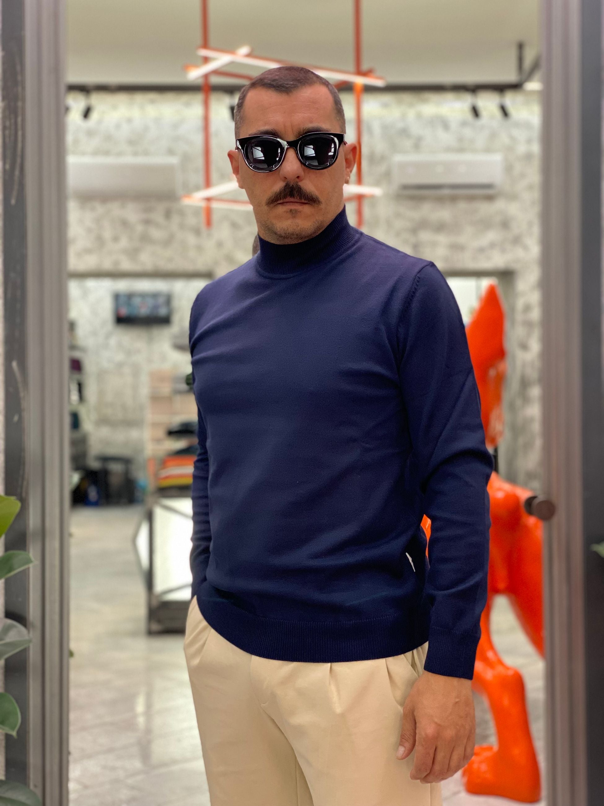 MAGLIA LUPETTO IN MORBIDA VISCOSA - REGULAR FIT MI3059SS.BLU
